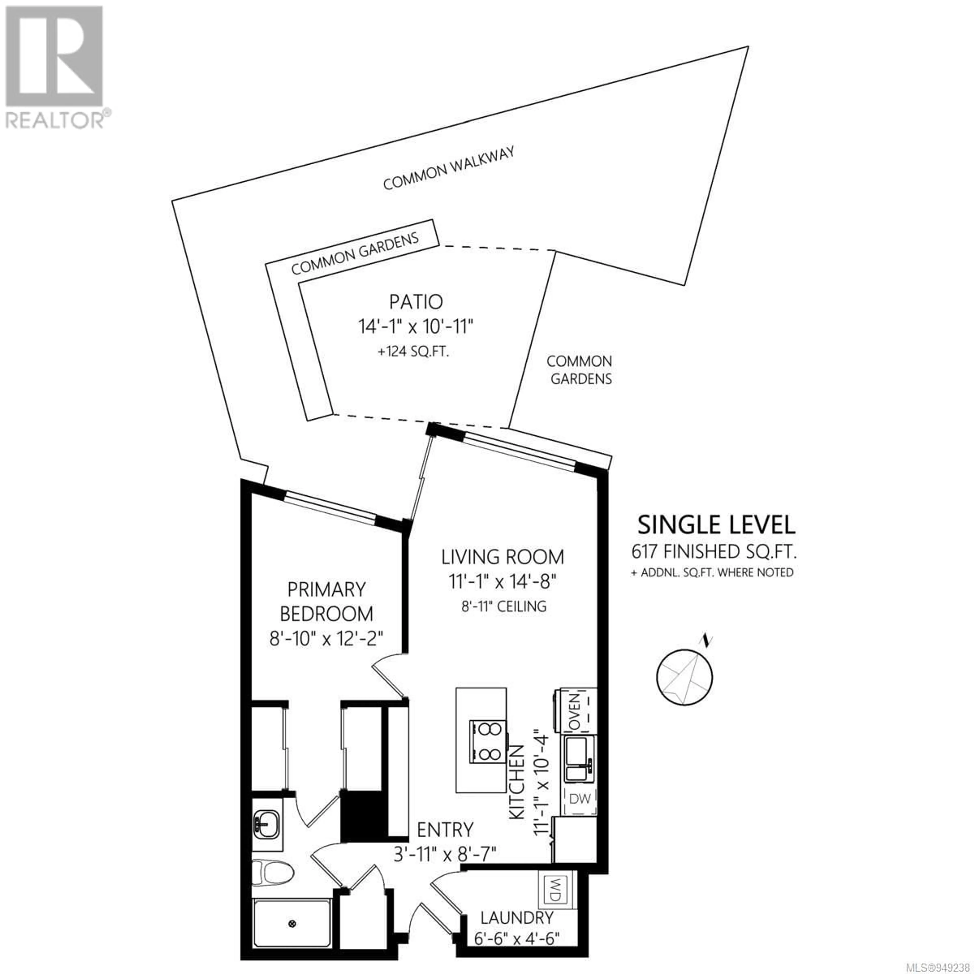 Floor plan for 405 1628 Store St, Victoria British Columbia V8W0H1