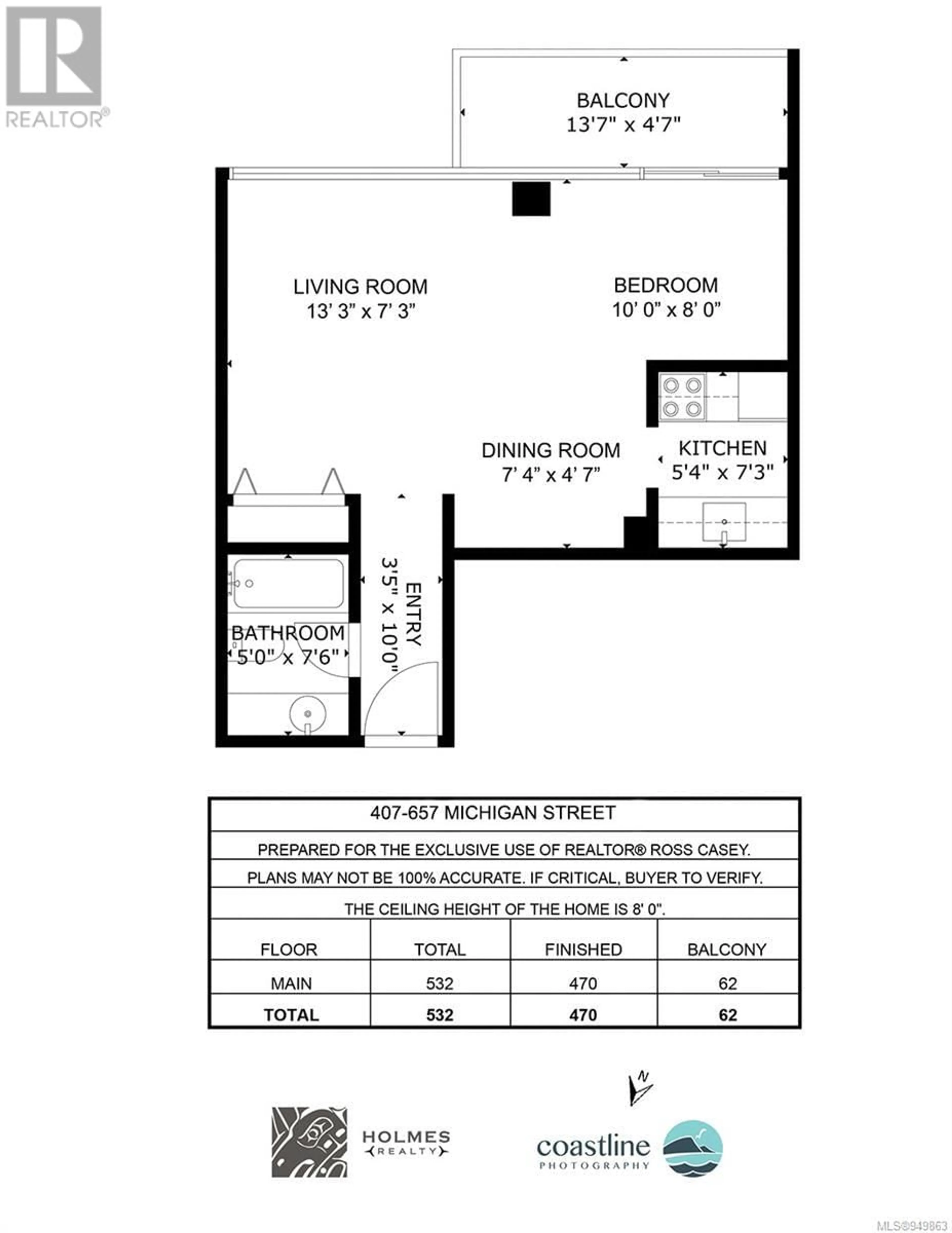 Floor plan for 407 647 Michigan St, Victoria British Columbia V8V1S9