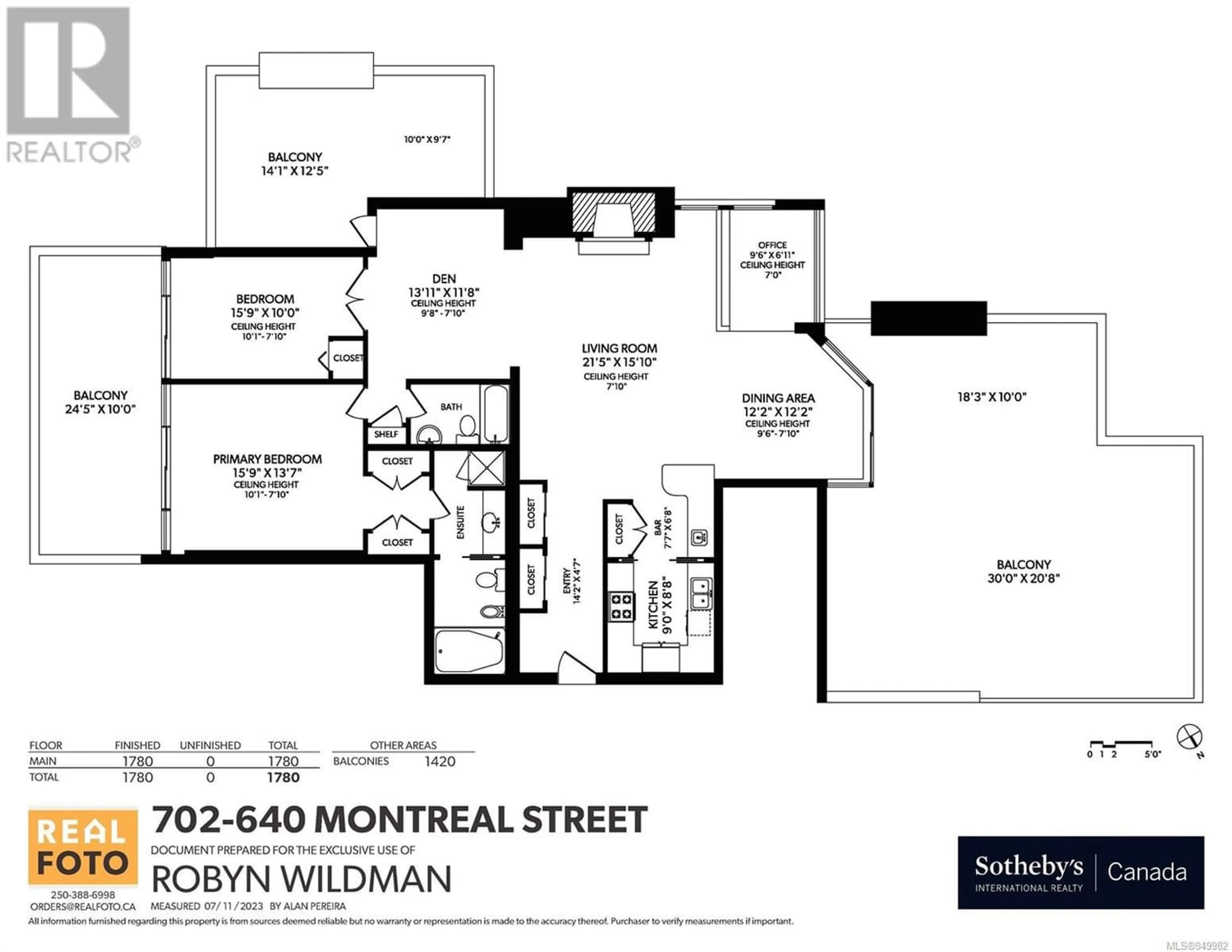 Floor plan for 702 640 Montreal St, Victoria British Columbia V8V1Z8