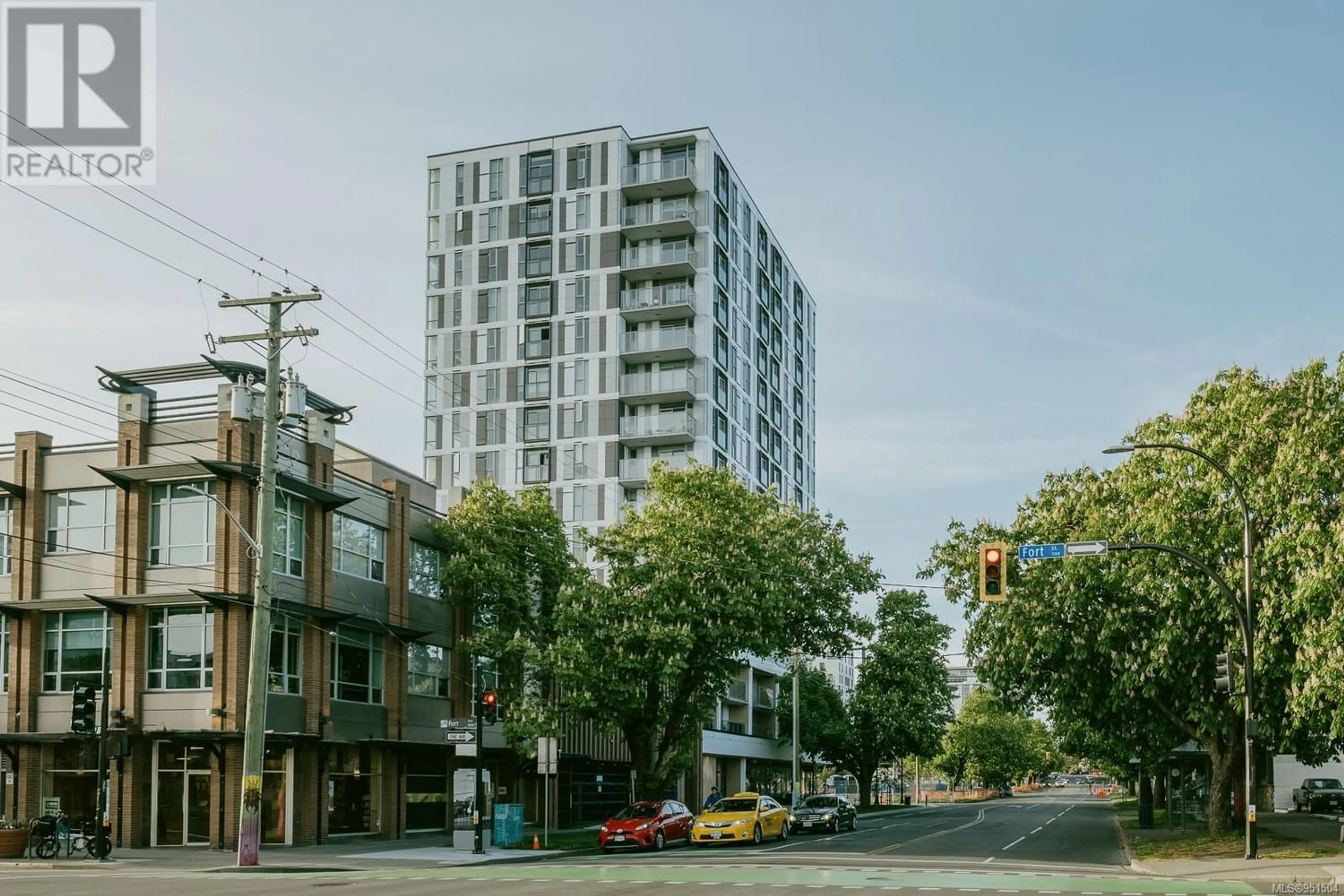 A pic from exterior of the house or condo, the street view for 607 1097 View St, Victoria British Columbia V8V3Z9