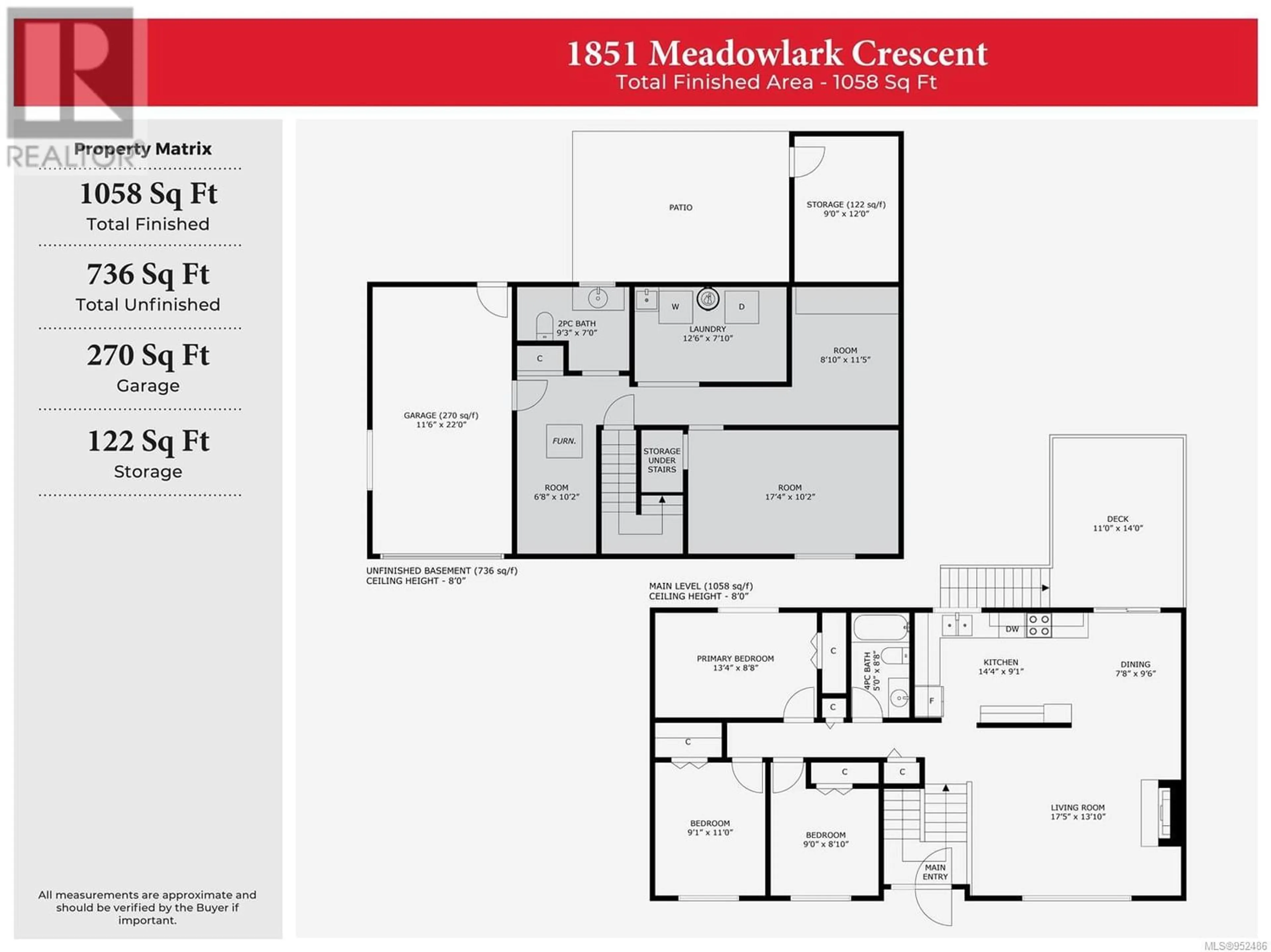 Floor plan for 1851 Meadowlark Cres, Nanaimo British Columbia V9X1G6