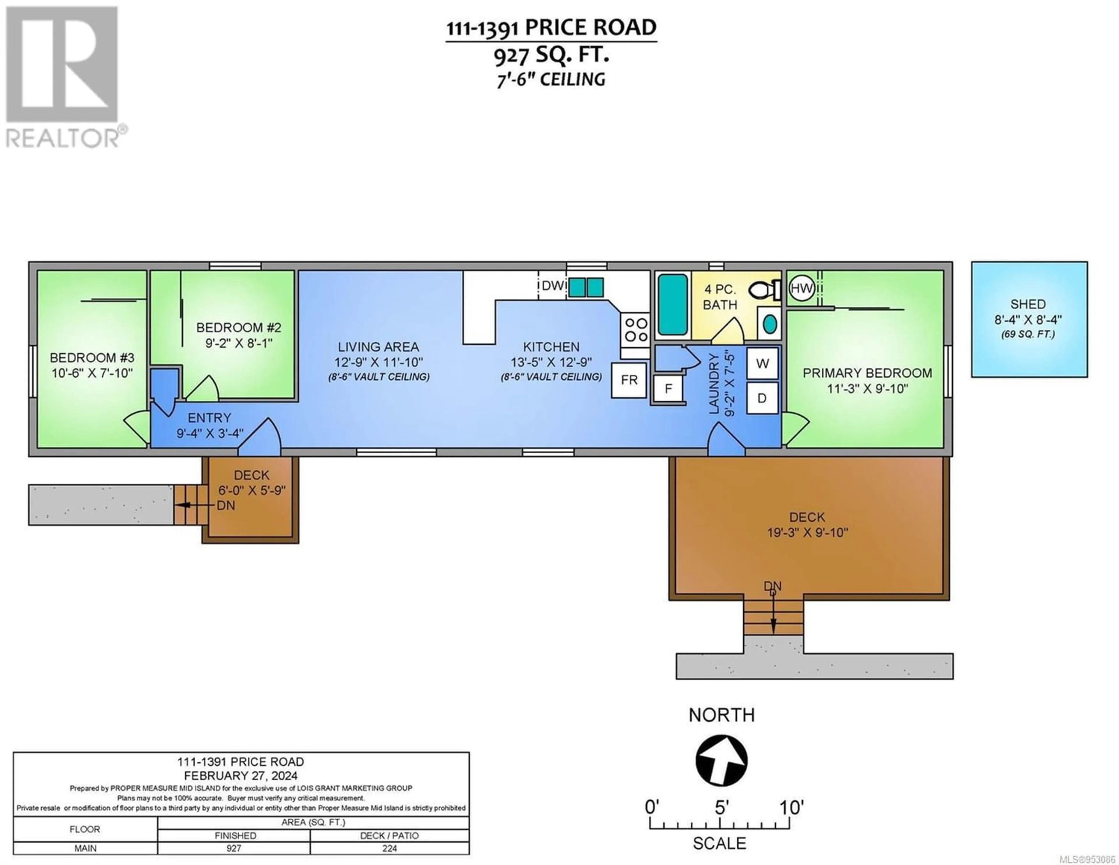 Floor plan for 111 1391 Price Rd, Errington British Columbia V9P2W1