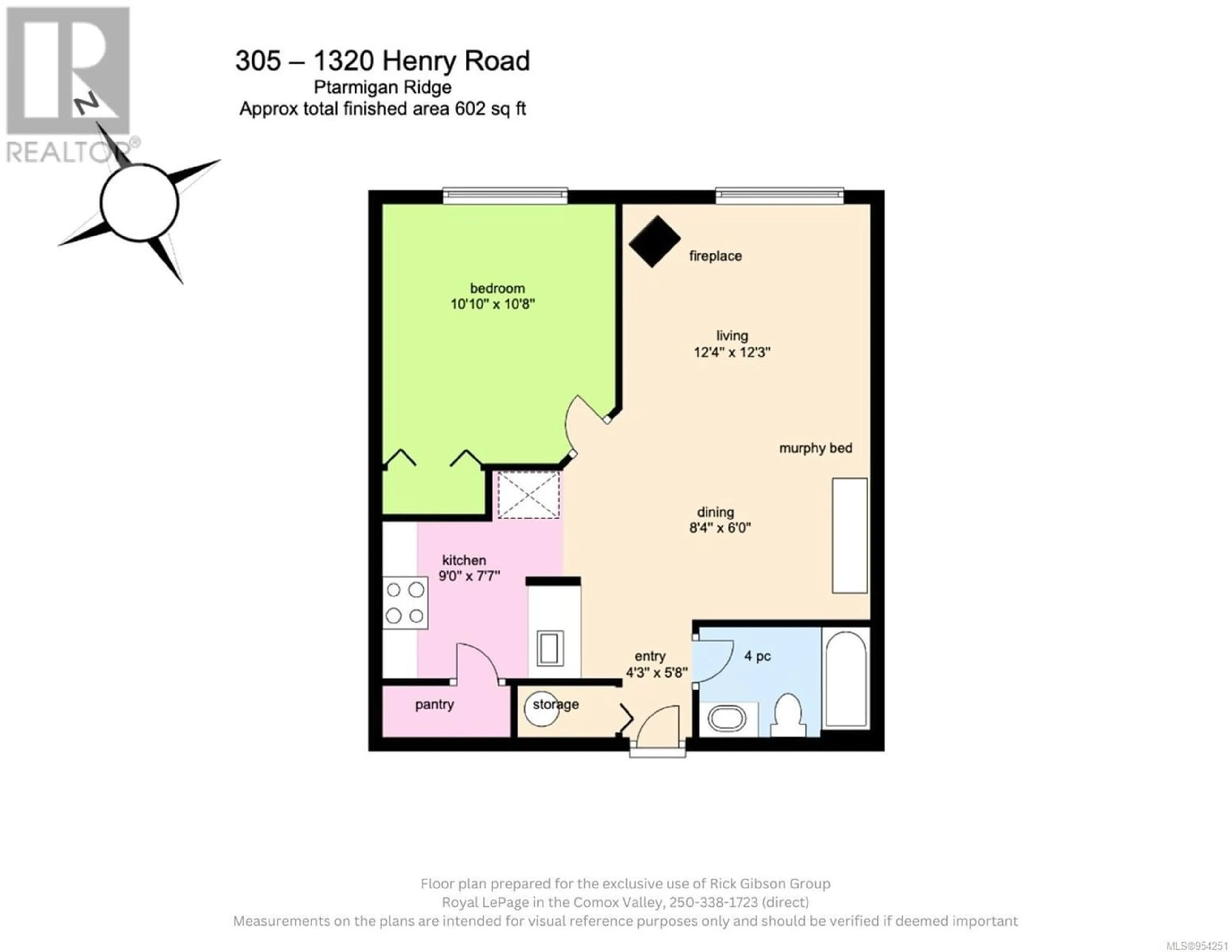 Floor plan for 305 1105 Henry Rd, Courtenay British Columbia V9J1L0