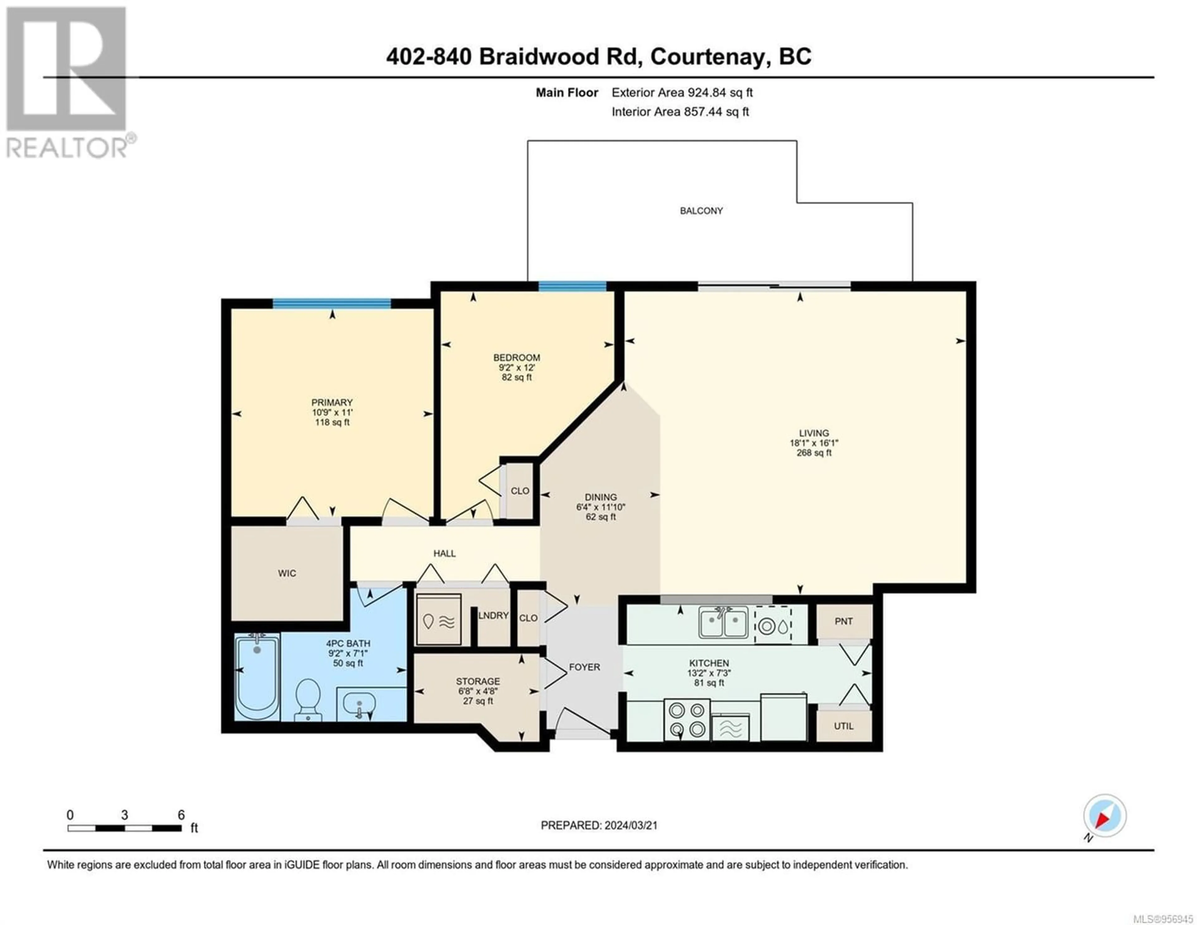 Floor plan for 402 840 Braidwood Rd, Courtenay British Columbia V9N3R9