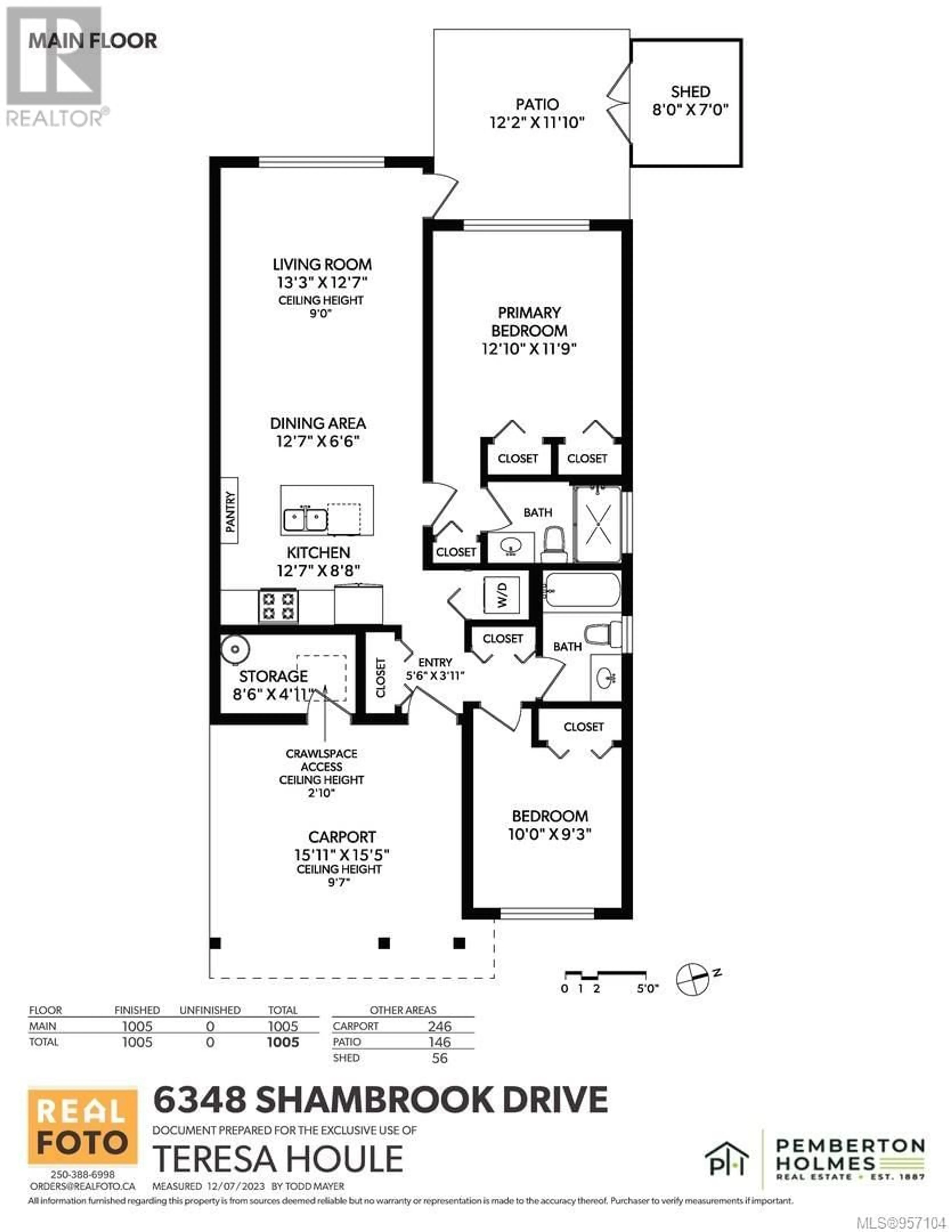 Floor plan for 6348 Shambrook Dr, Sooke British Columbia V9Z0Y4