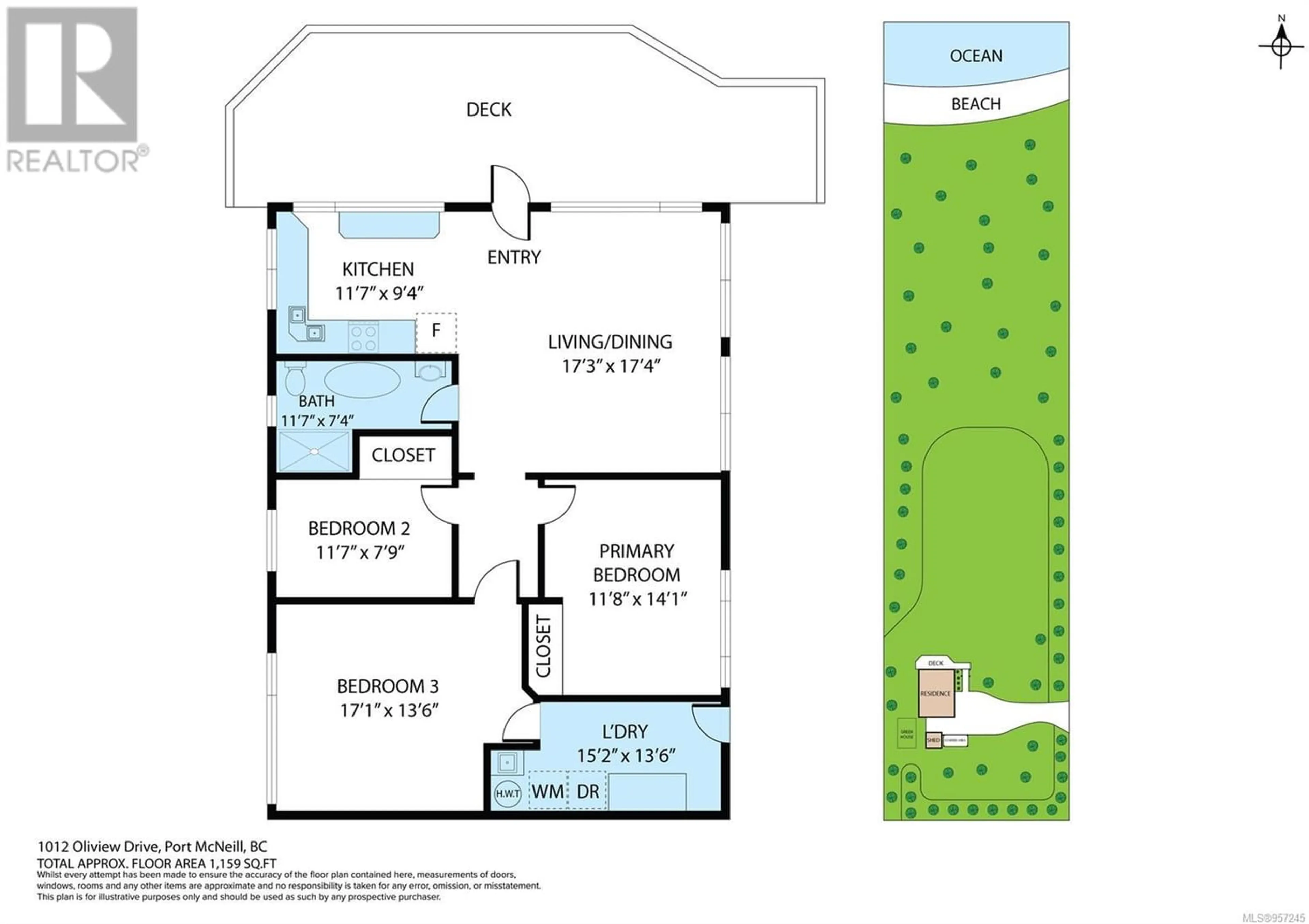 Floor plan for 1012 Oliview Dr, Hyde Creek British Columbia V0N2R0