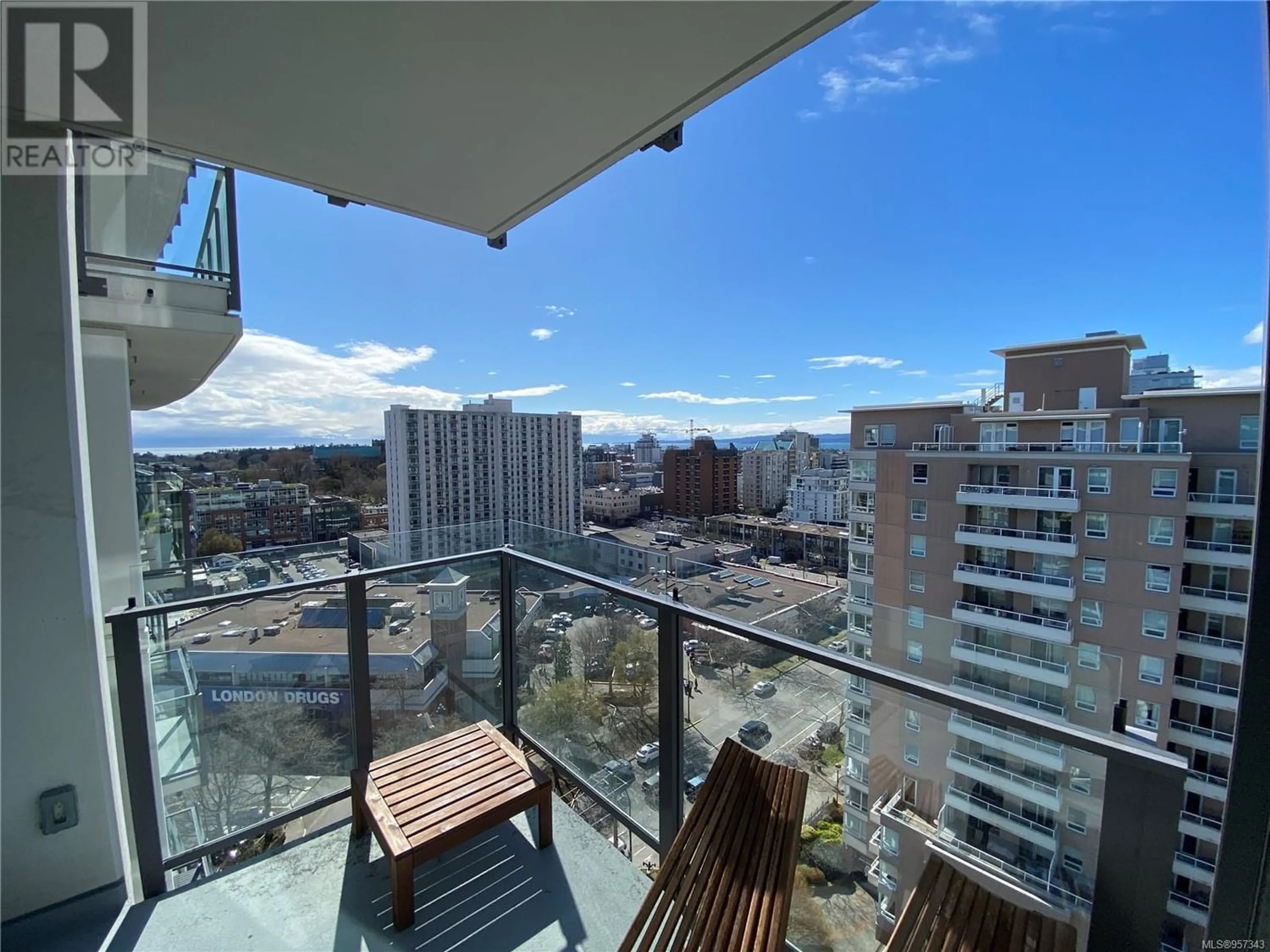 Balcony in the apartment for 1505 960 Yates St, Victoria British Columbia V8V3M3