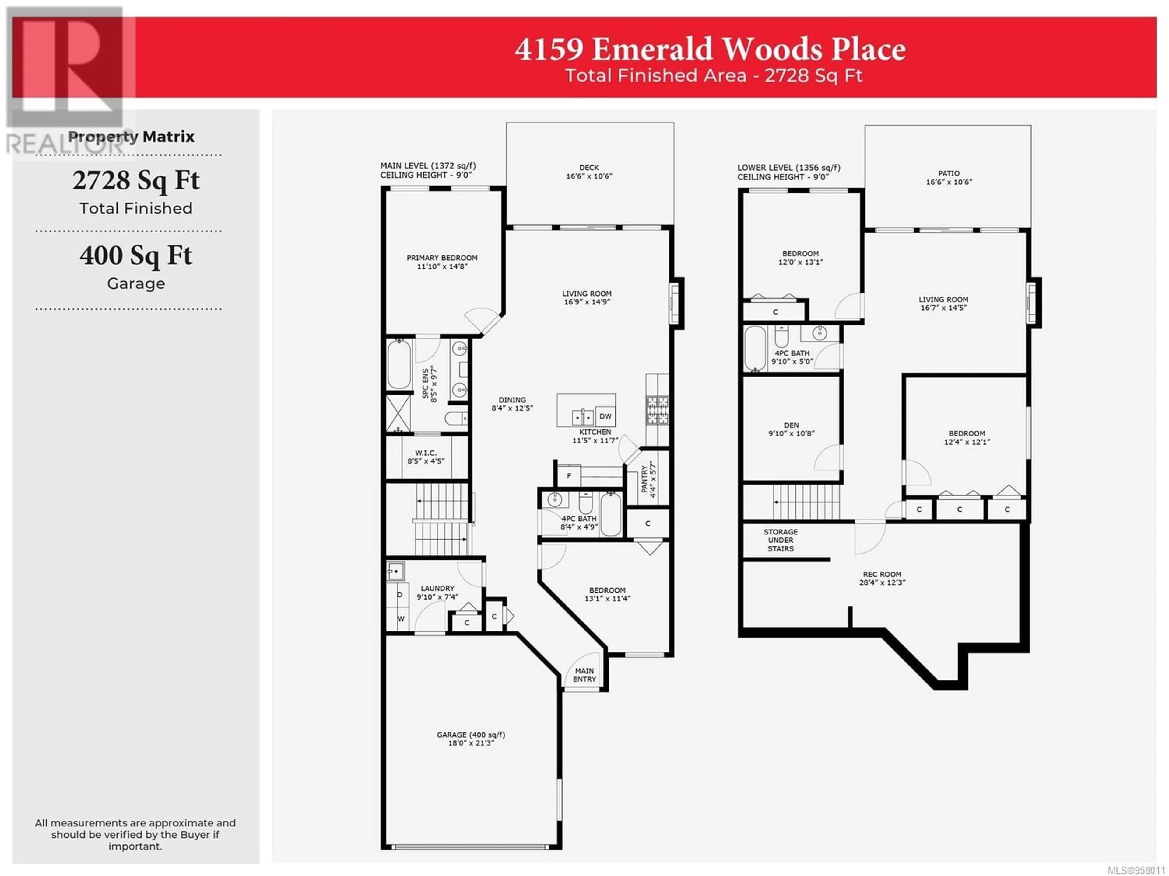 Floor plan for 4159 Emerald Woods Pl, Nanaimo British Columbia V9T0K6