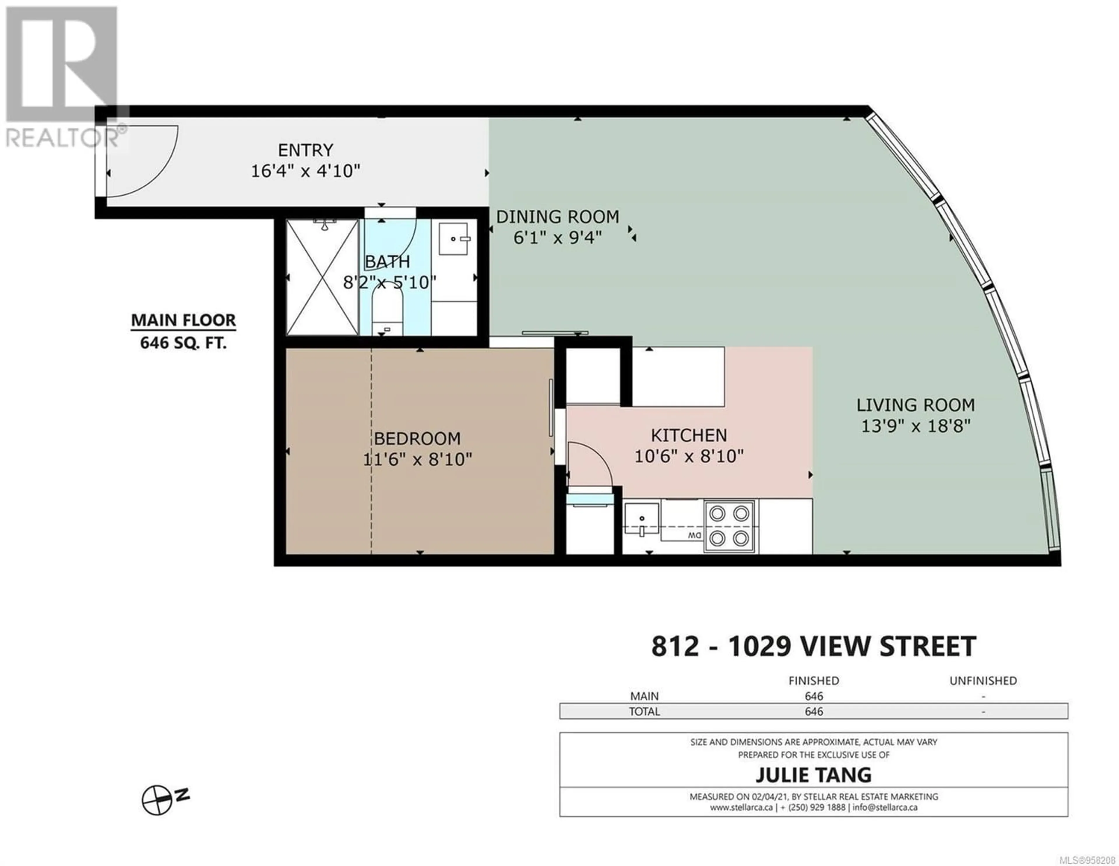 Floor plan for 908 1029 View St, Victoria British Columbia V8V0C9