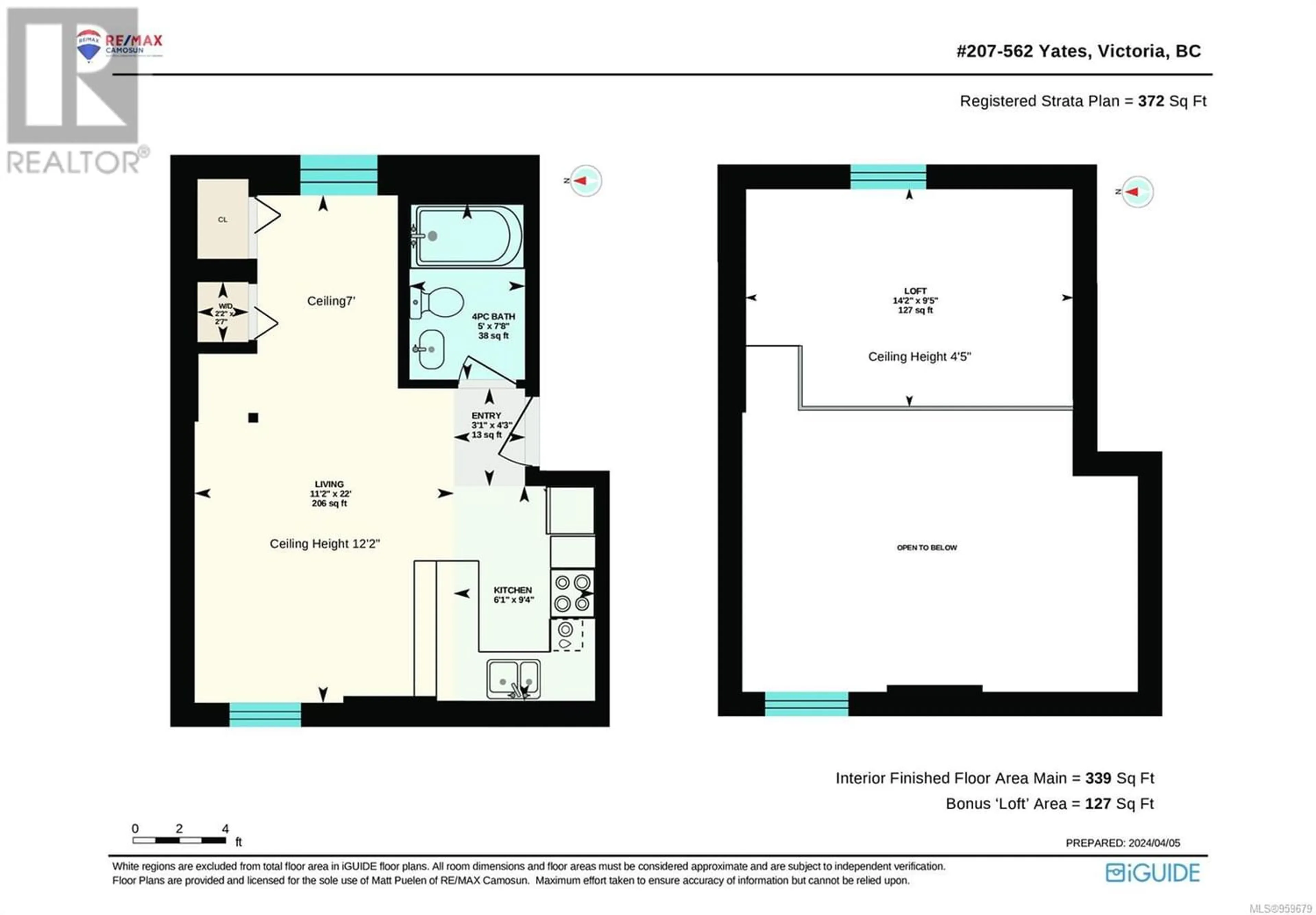 Floor plan for 207 562 Yates St, Victoria British Columbia V8W1K8