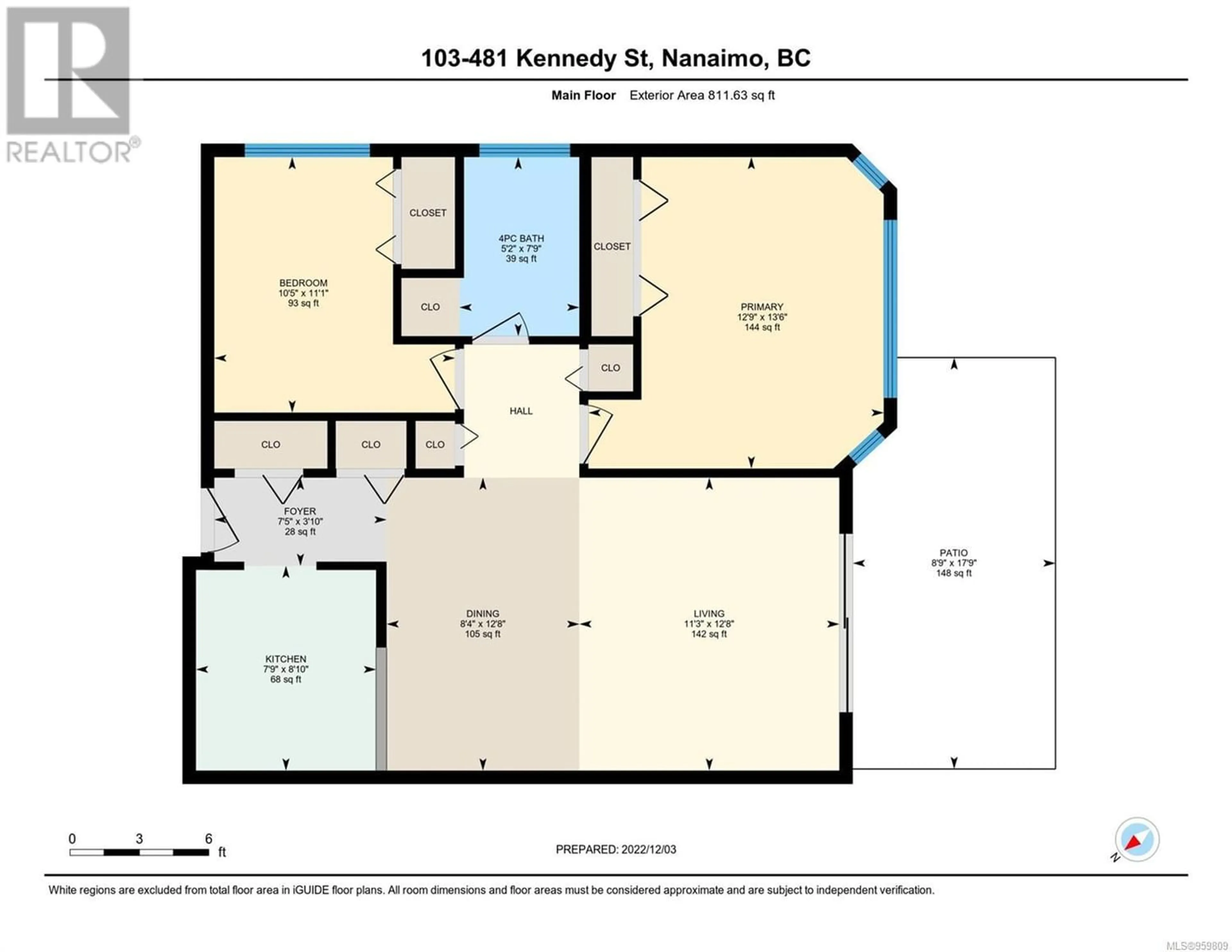 Floor plan for 103 481 Kennedy St, Nanaimo British Columbia V9R2J4