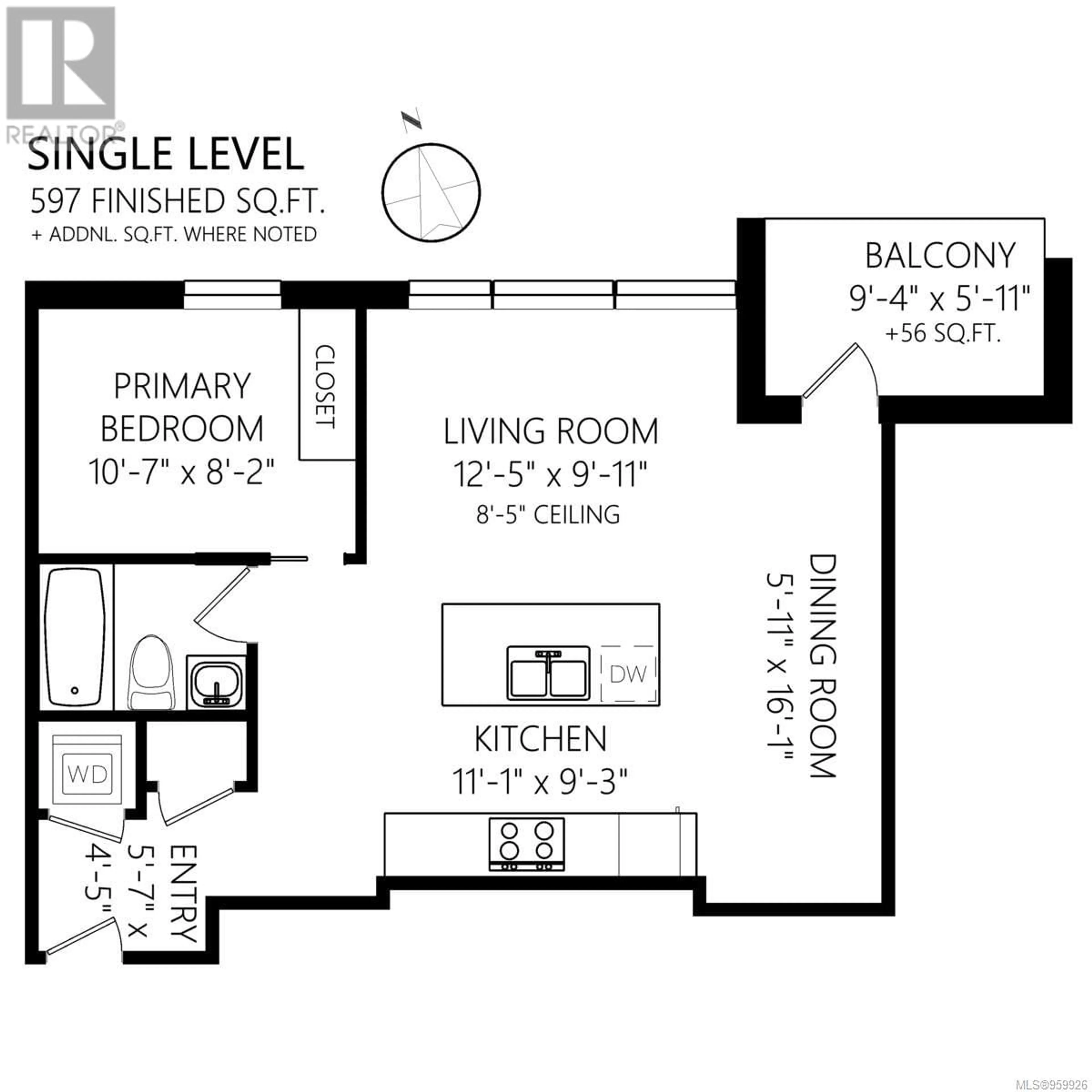 Floor plan for 711 989 Johnson St, Victoria British Columbia V8V0E3