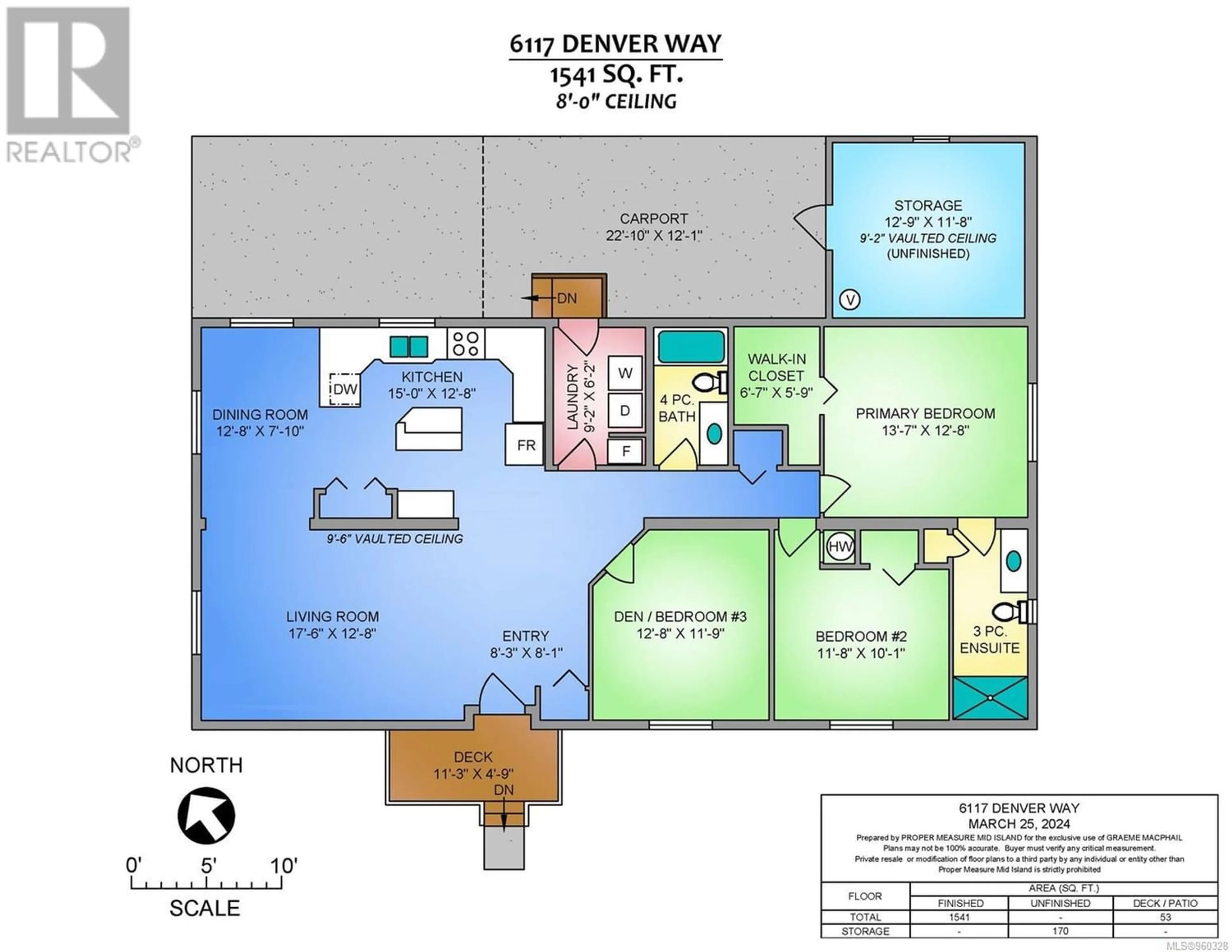 Floor plan for 6117 Denver Way, Nanaimo British Columbia V9T6J2