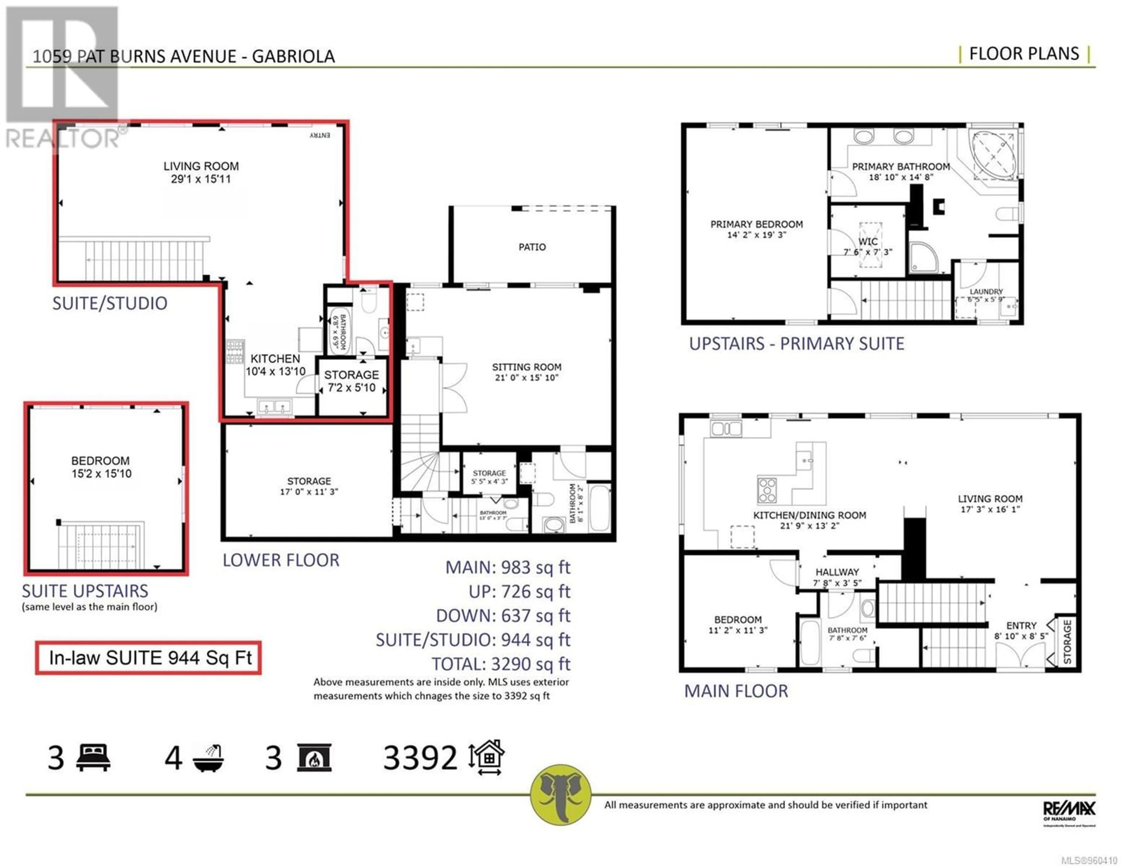 Floor plan for 1059 Pat Burns Ave, Gabriola Island British Columbia V0R1X2