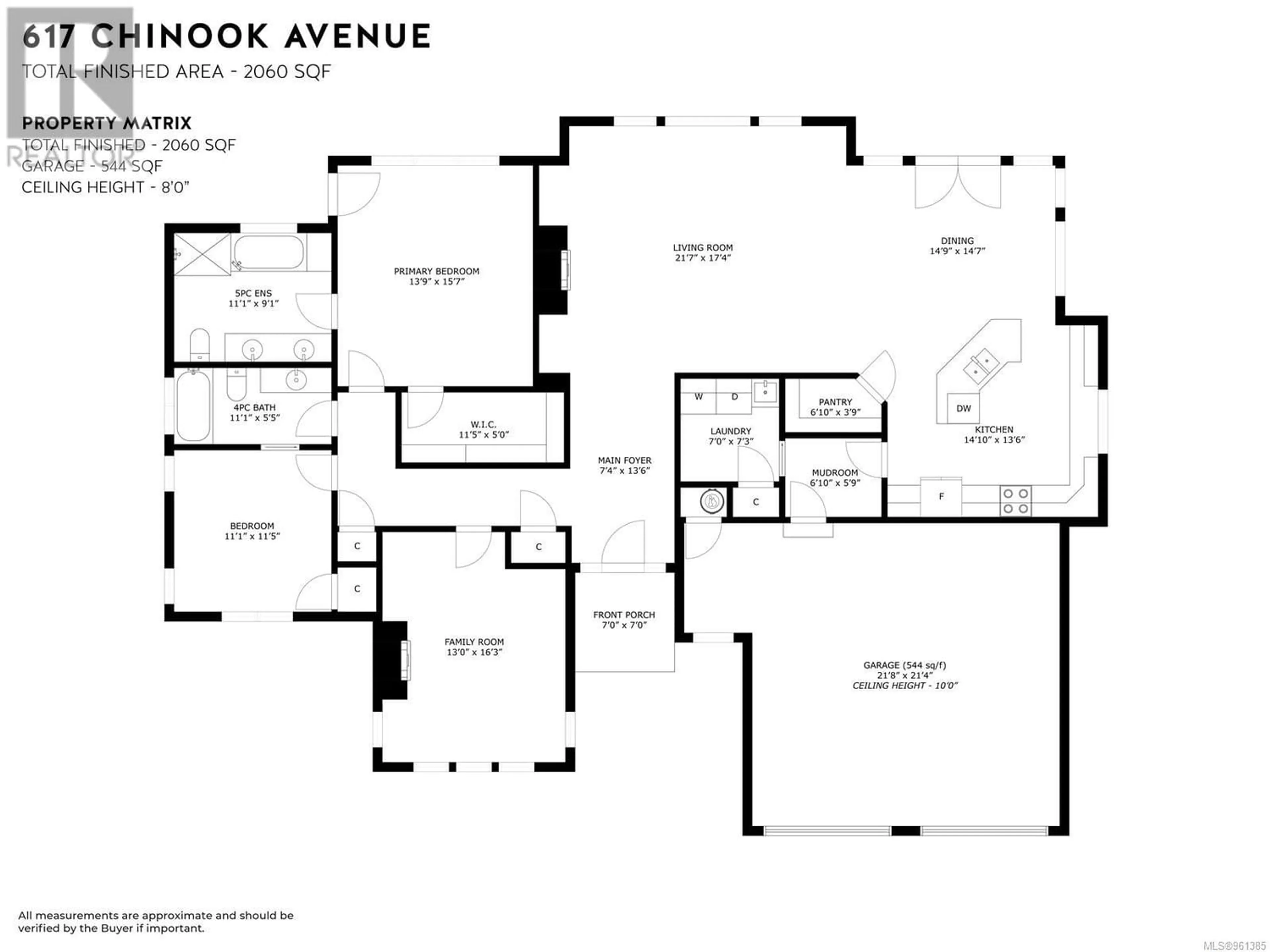 Floor plan for 617 Chinook Ave, Parksville British Columbia V9P1A5