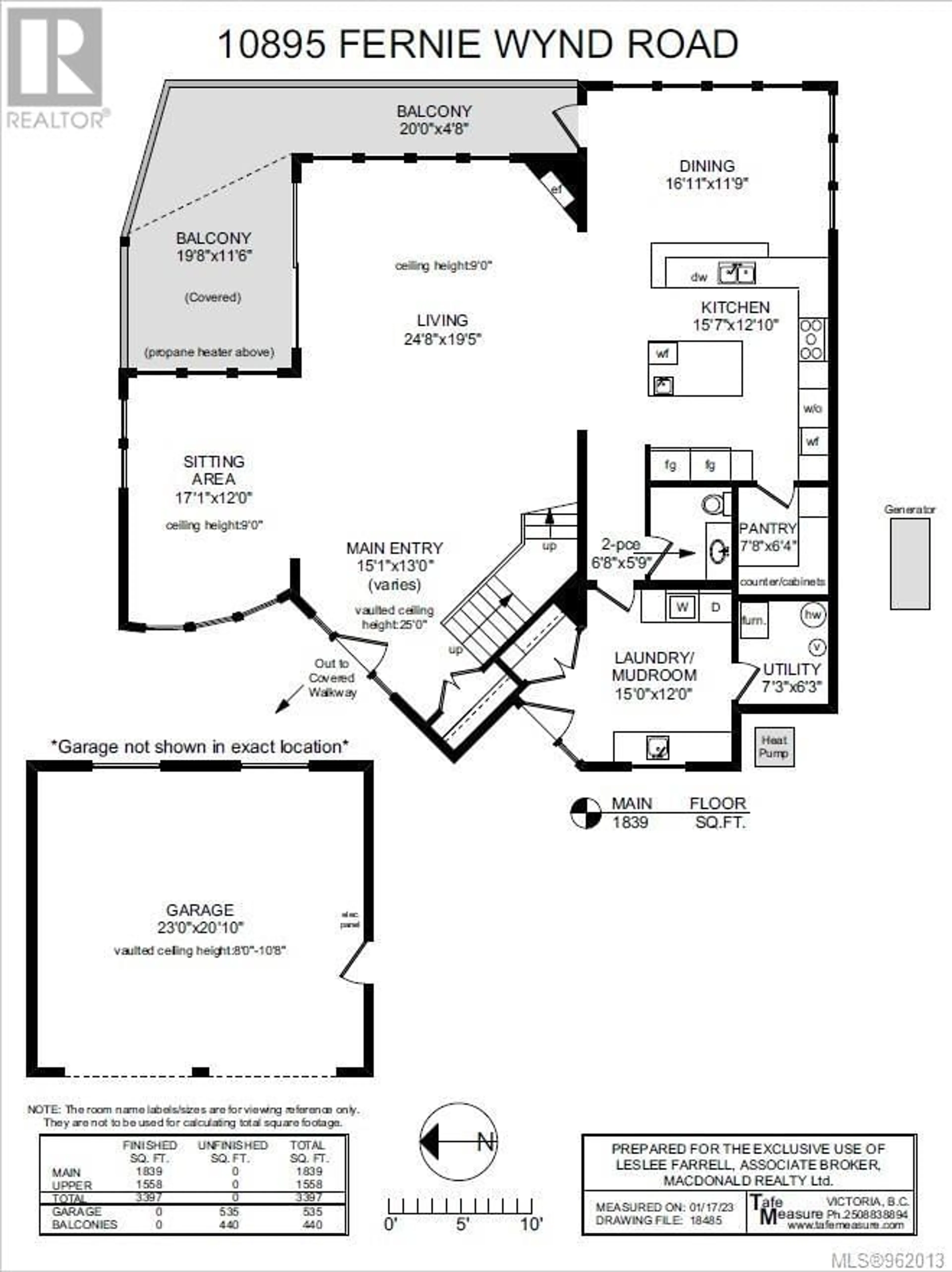 Floor plan for 10895 Fernie Wynd Rd, North Saanich British Columbia V8L5H8