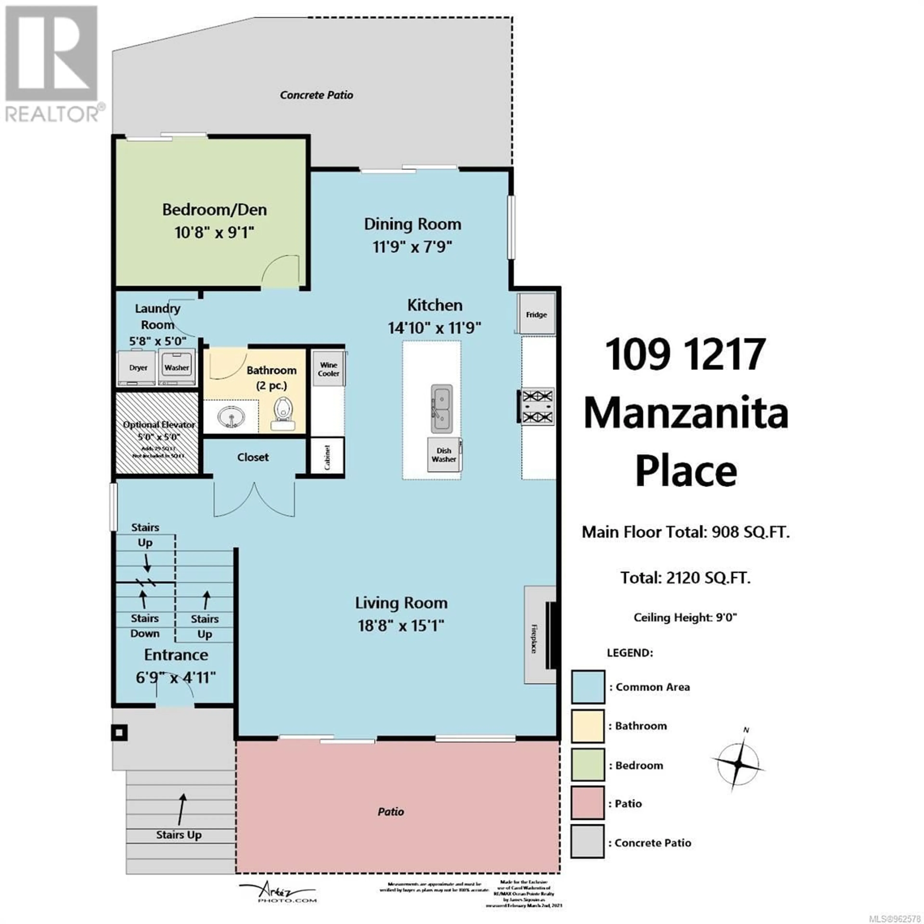 Floor plan for 109 1217 Manzanita Pl, Nanaimo British Columbia V9T0L7