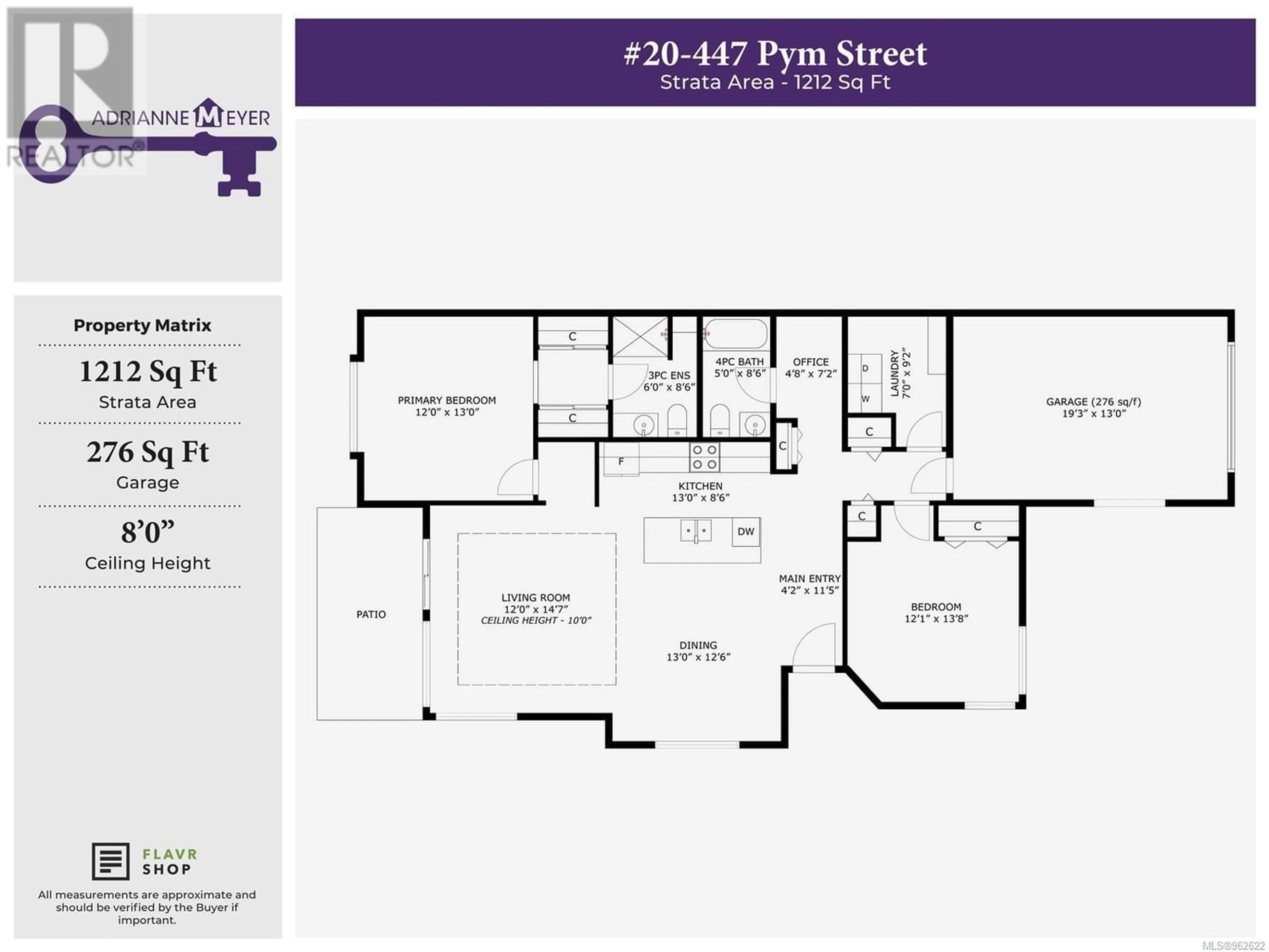 Floor plan for 20 447 Pym St N, Parksville British Columbia V9P2H9