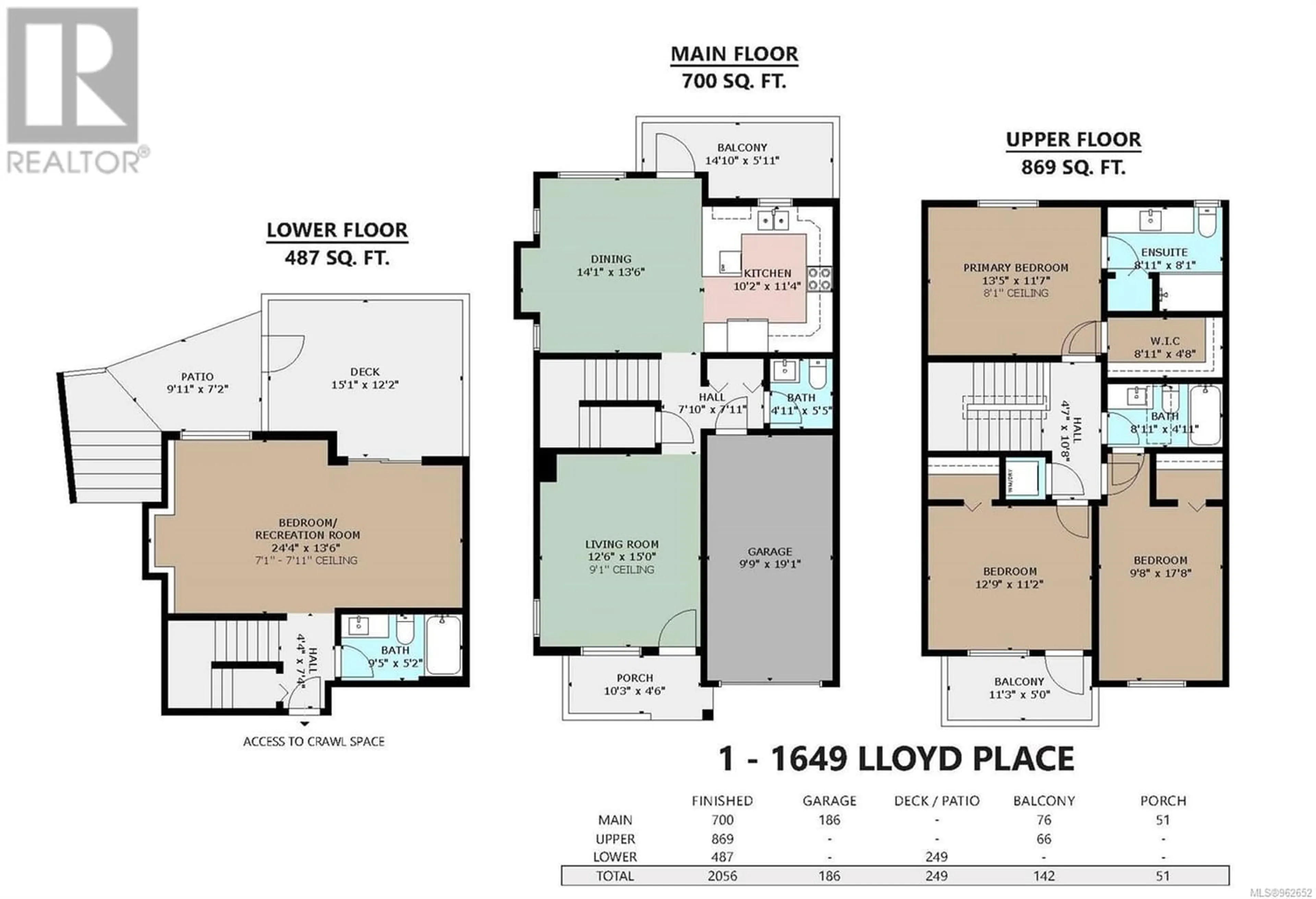 Floor plan for 1 1649 Lloyd Pl, View Royal British Columbia V9C0E5