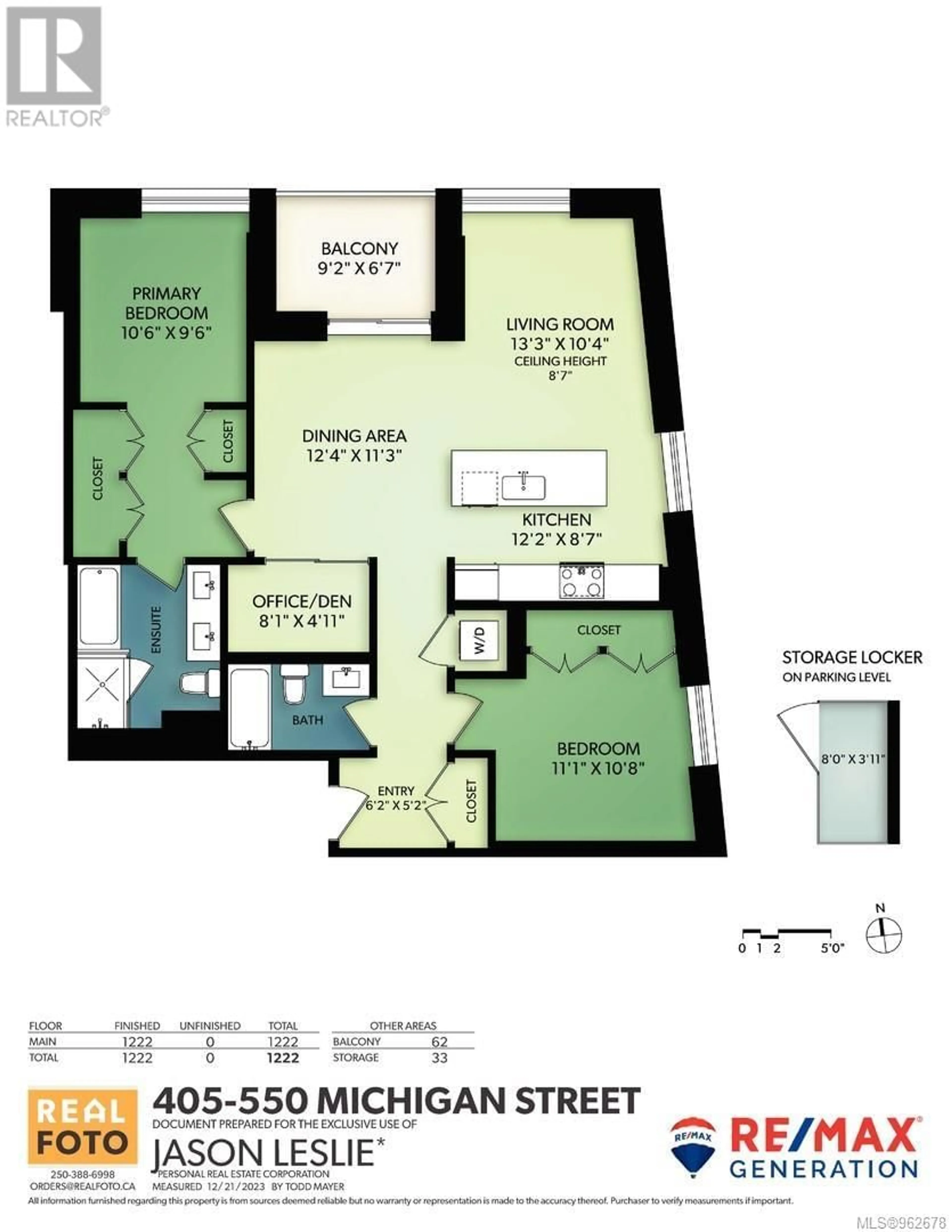 Floor plan for 405 550 Michigan St, Victoria British Columbia V8V0G3