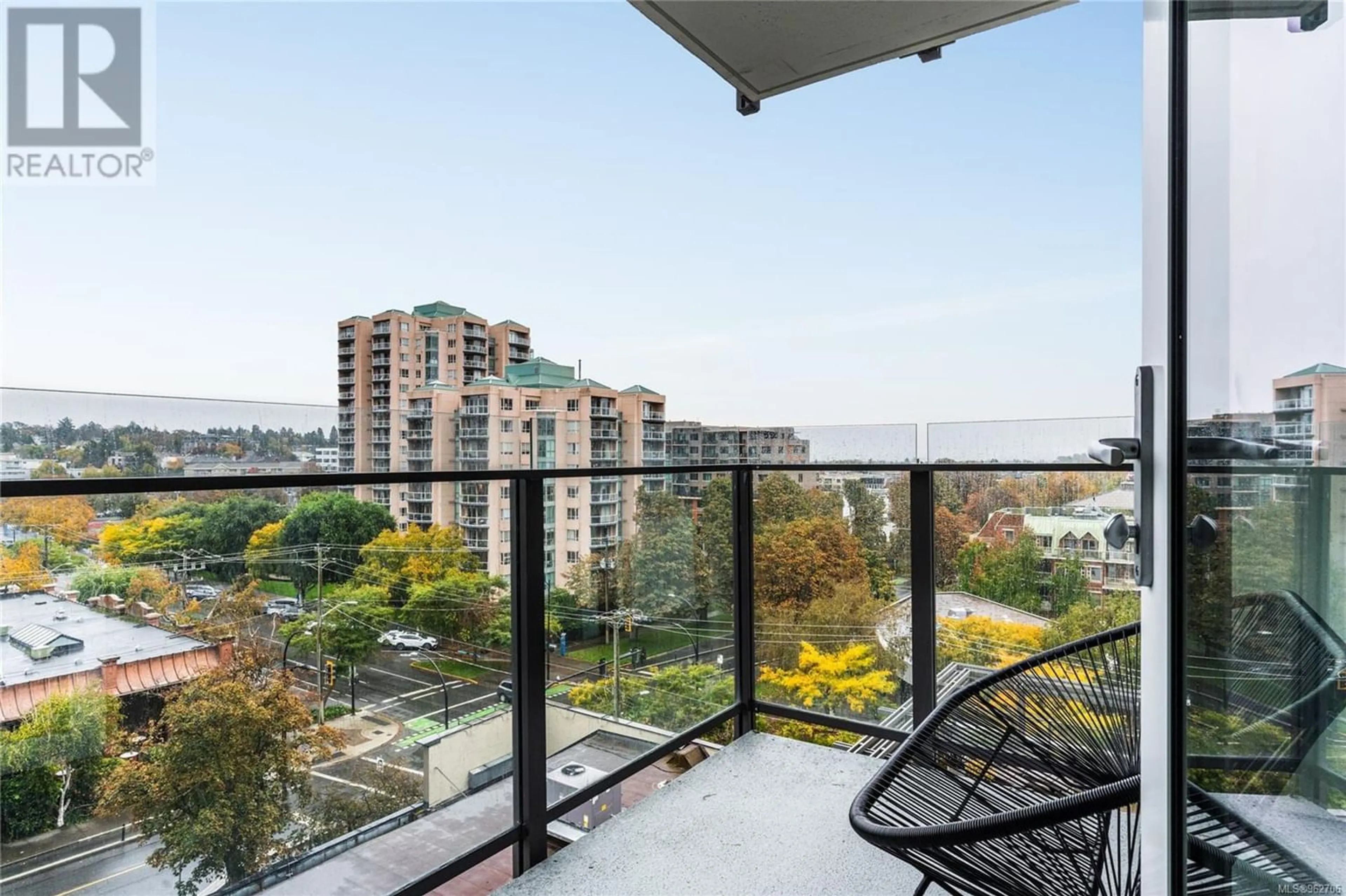 Balcony in the apartment for 706 960 Yates St, Victoria British Columbia V8V3W3