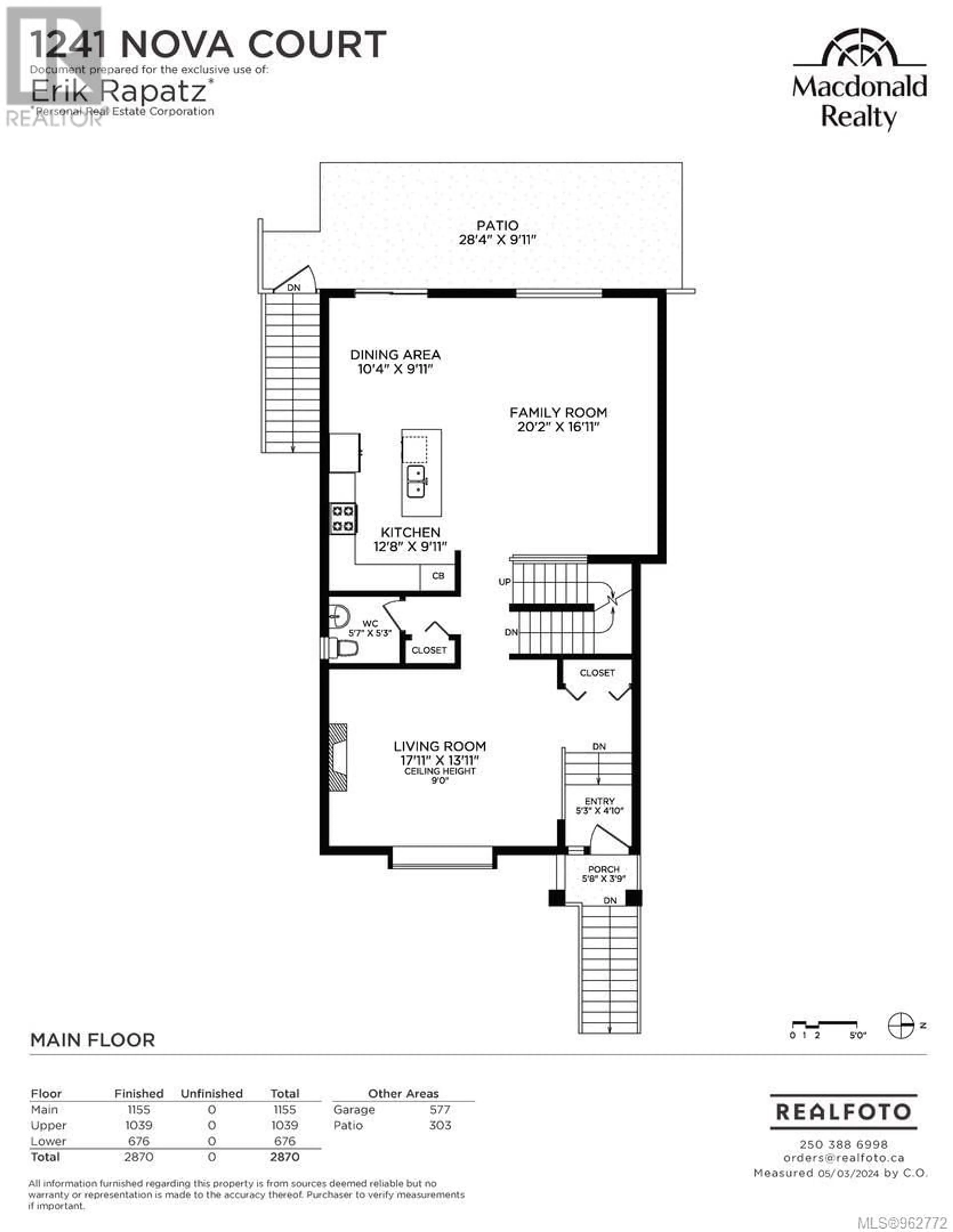 Floor plan for 1241 Nova Crt, Langford British Columbia V9B0T7
