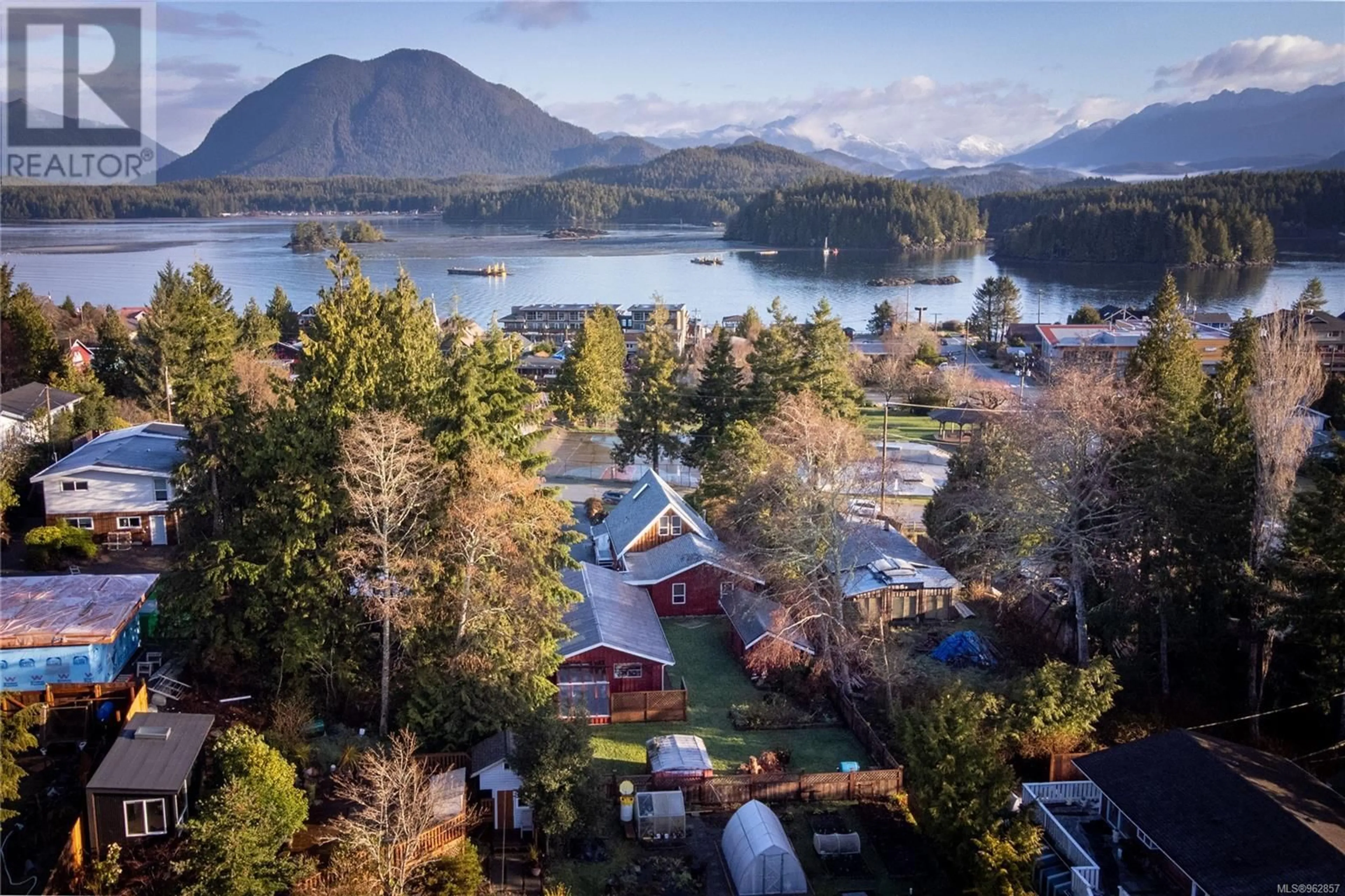 A pic from outside/outdoor area/front of a property/back of a property/a pic from drone, water/lake/river/ocean view for 375 NEILL STREET, Tofino British Columbia V0R2Z0
