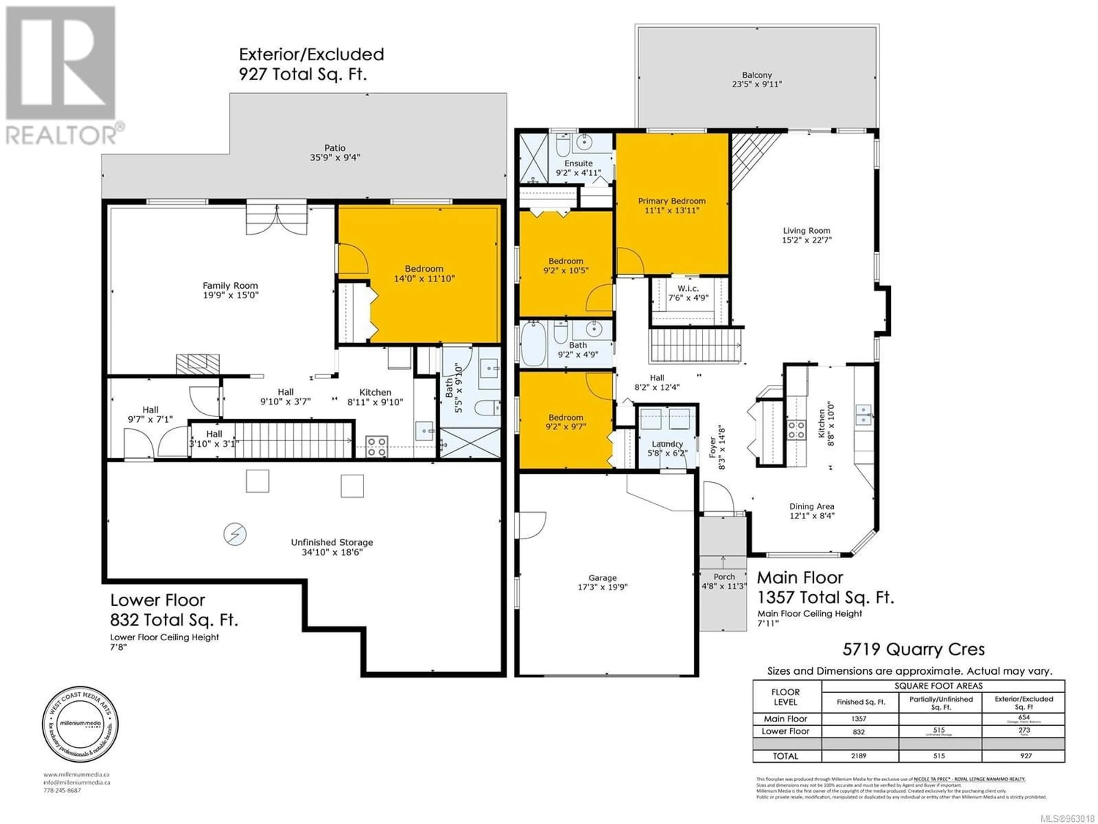 Floor plan for 5719 Quarry Cres, Nanaimo British Columbia V9T6H9