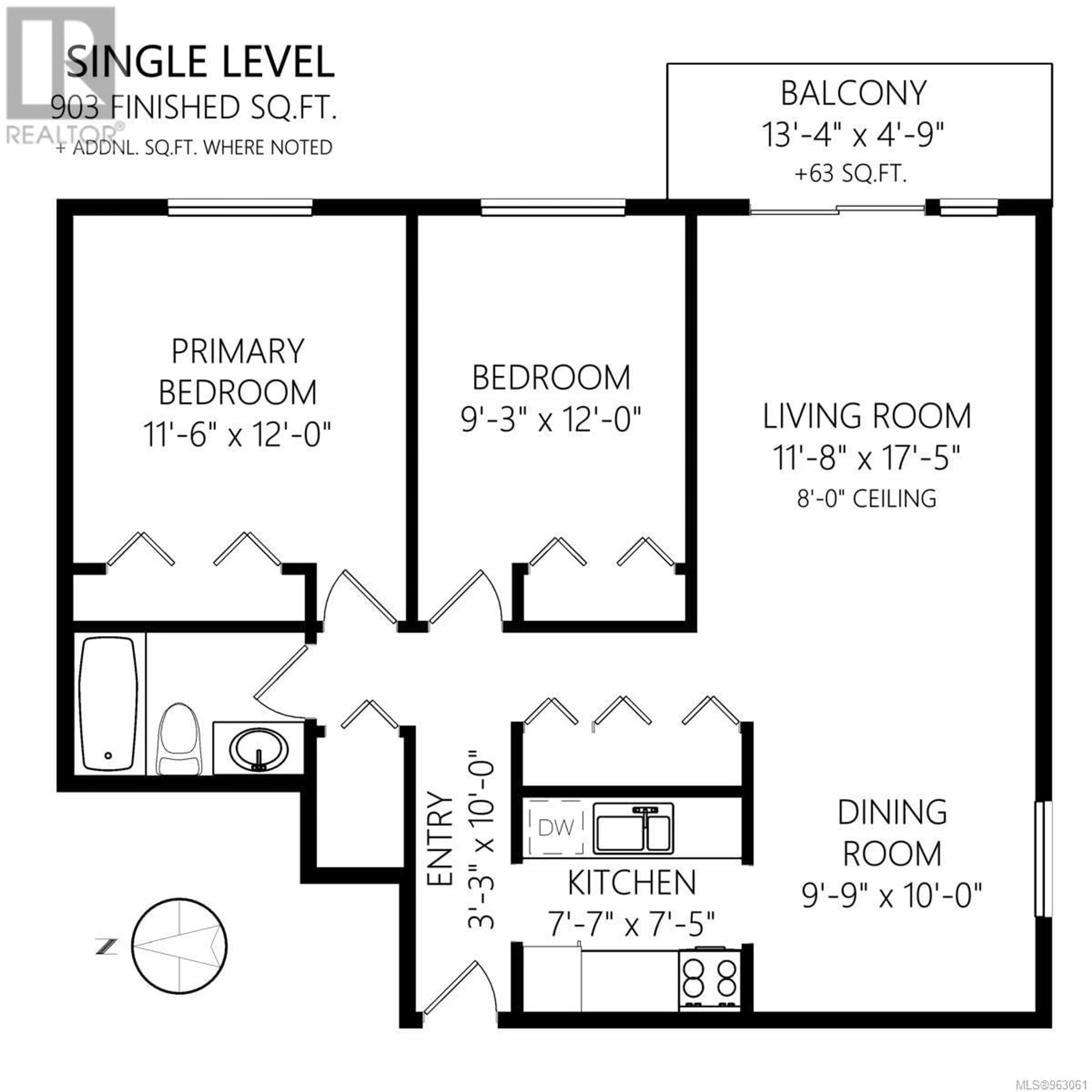 Floor plan for 203 1537 Morrison St, Victoria British Columbia V8R4K1