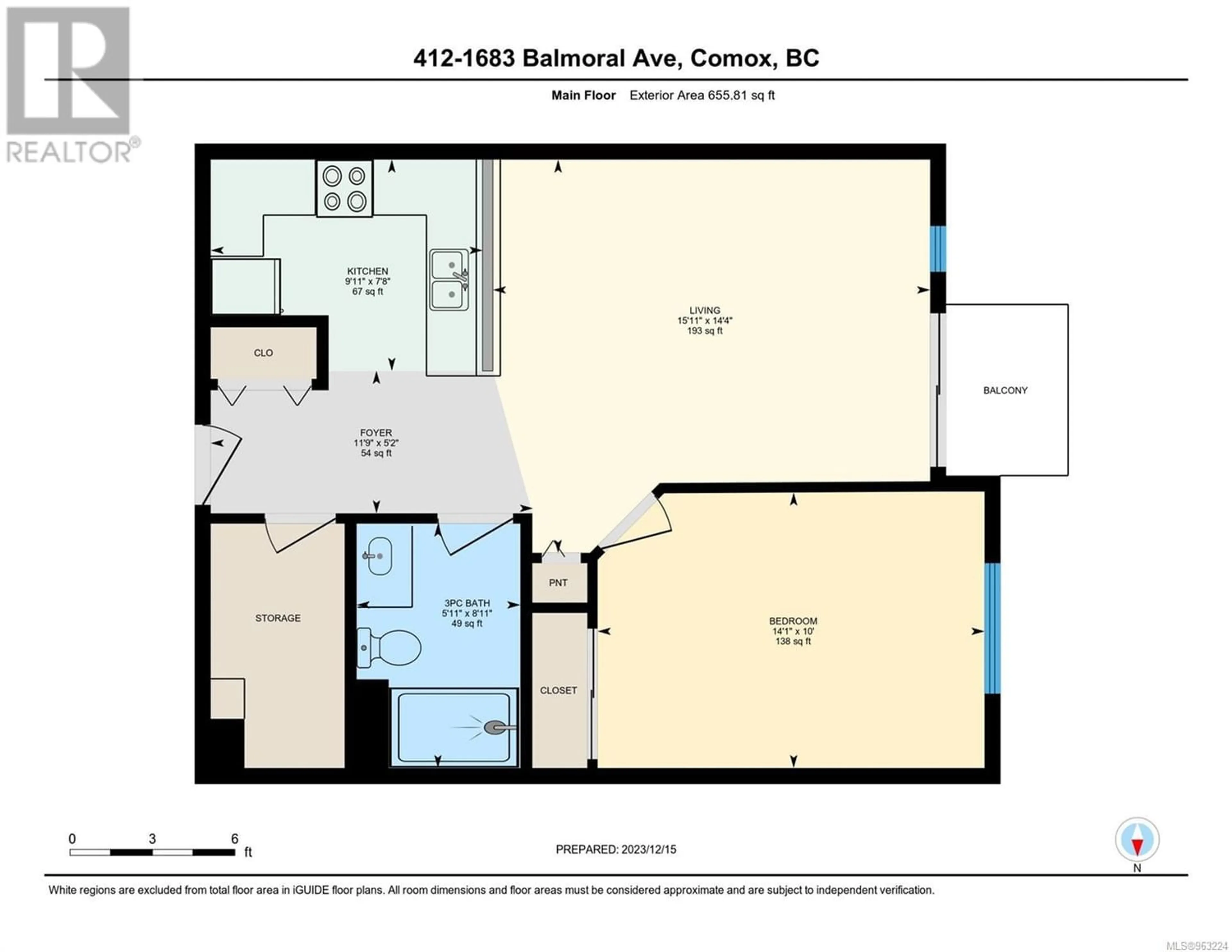 Floor plan for 412 1683 Balmoral Ave, Comox British Columbia V9M2M9