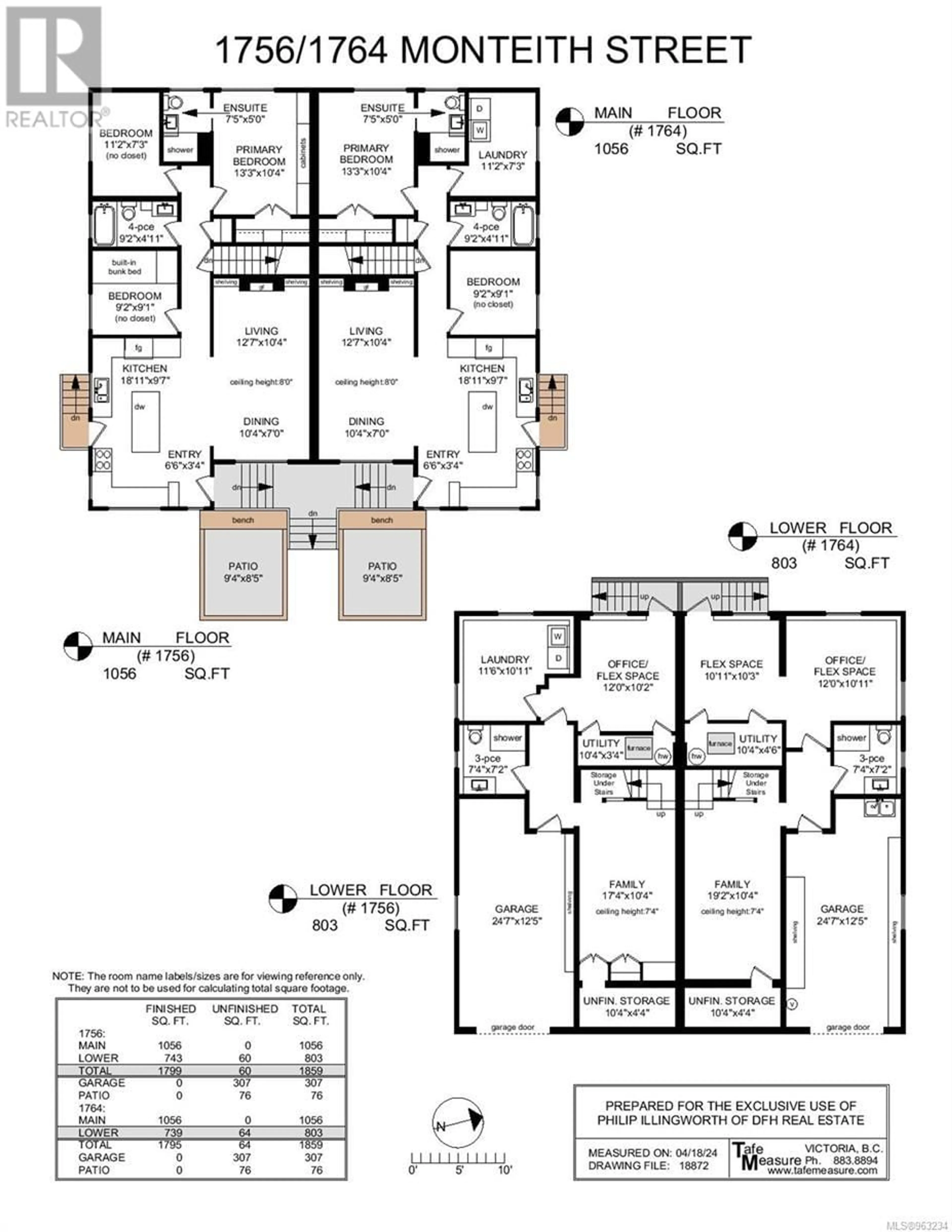 Floor plan for 1756-1764 Monteith St, Oak Bay British Columbia V8R5X3