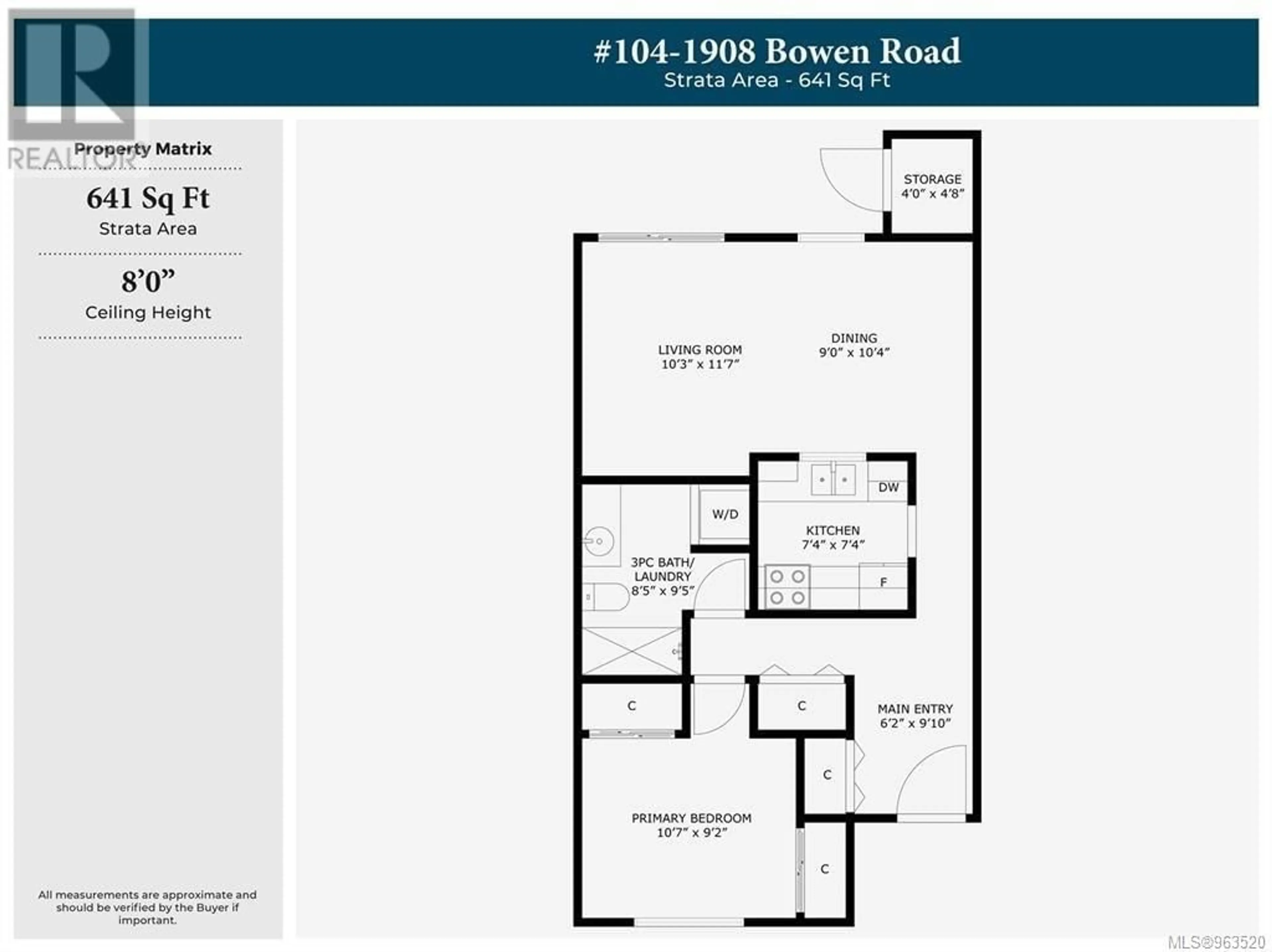 Floor plan for 104 1908 Bowen Rd, Nanaimo British Columbia V9S5S6