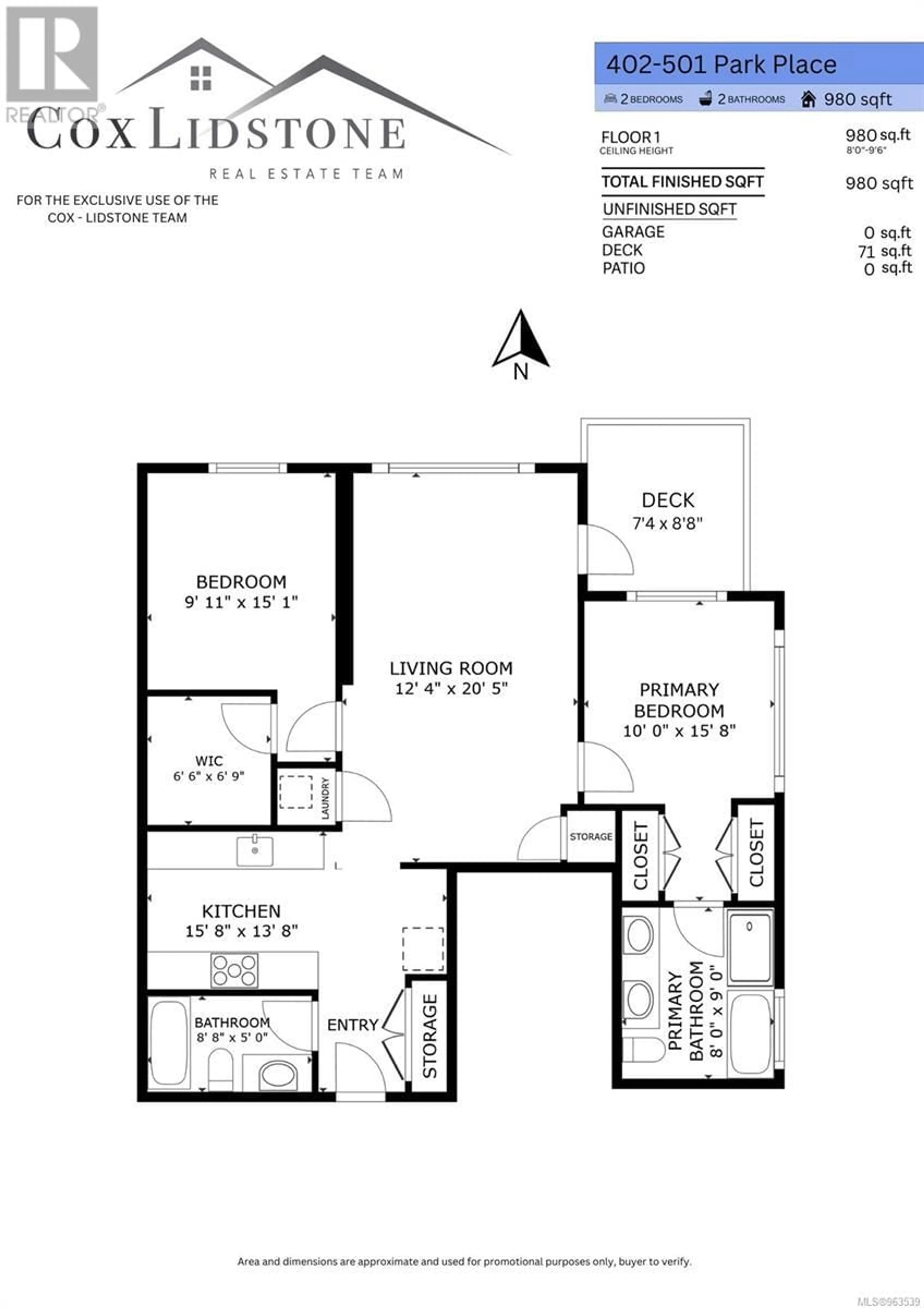 Floor plan for 402 501 Park Pl, Esquimalt British Columbia V9A0H3