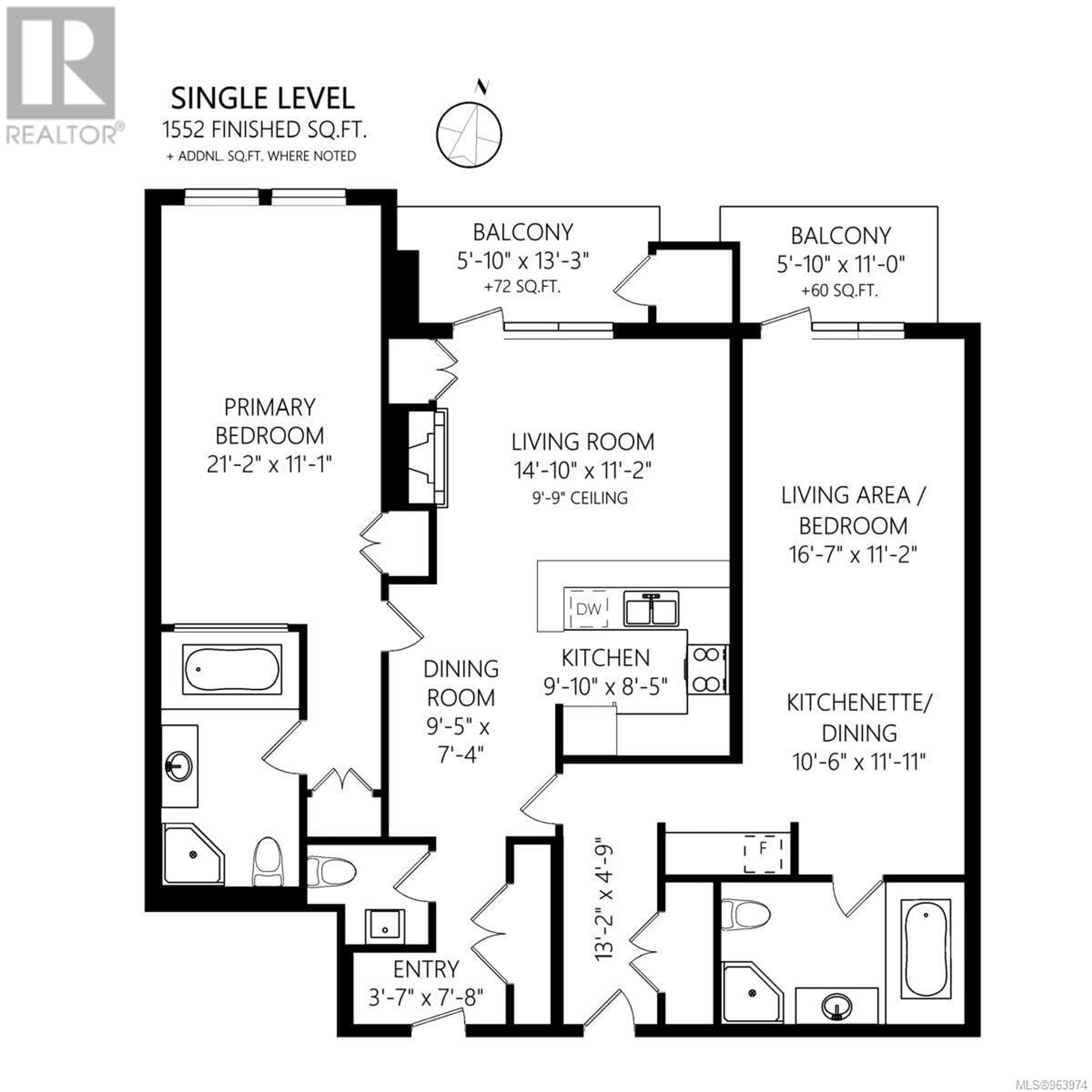 Floor plan for 306/308 C 1376 Lynburne Pl, Langford British Columbia V9B6S1