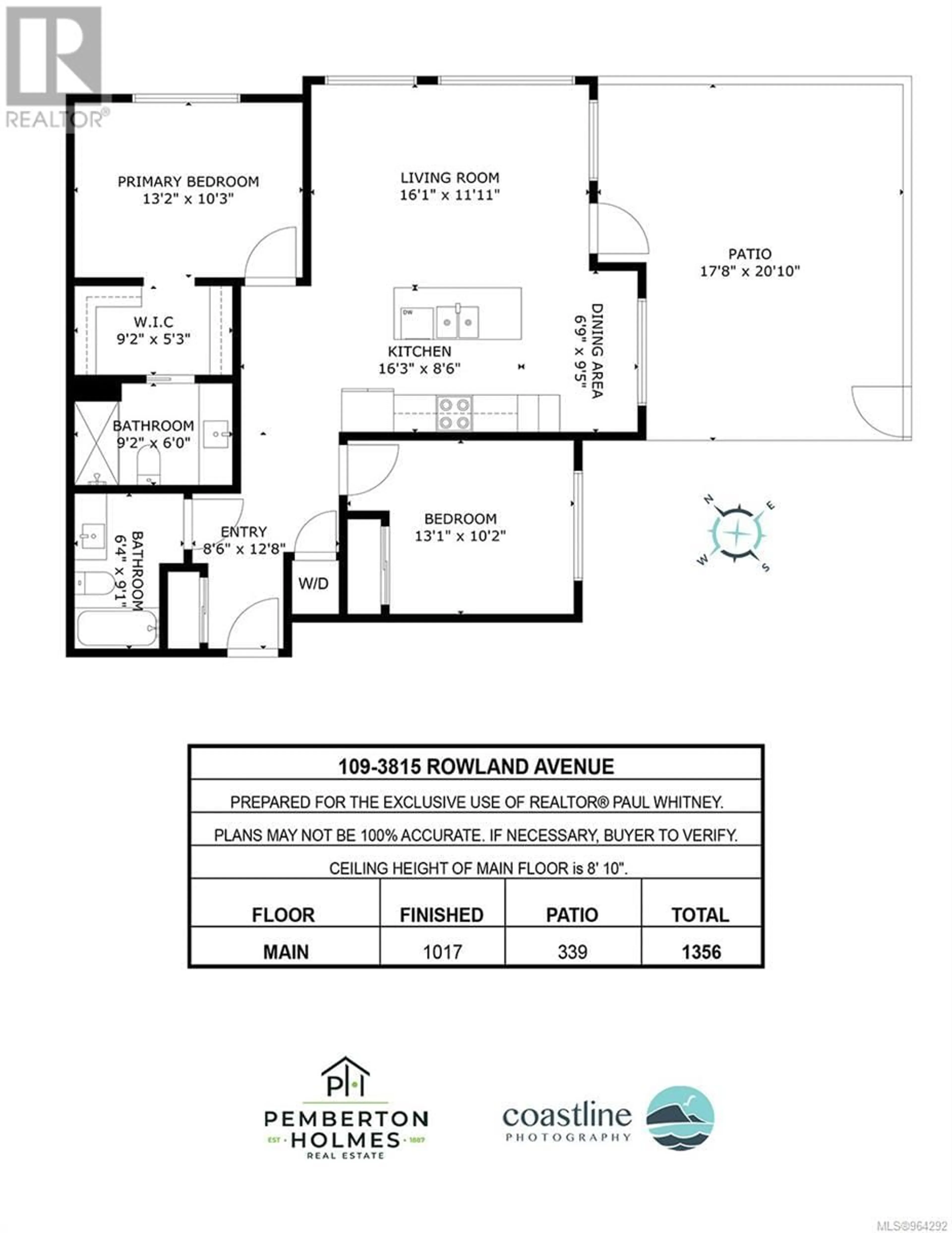 Floor plan for 109 3815 Rowland Ave, Saanich British Columbia V8Z0E1