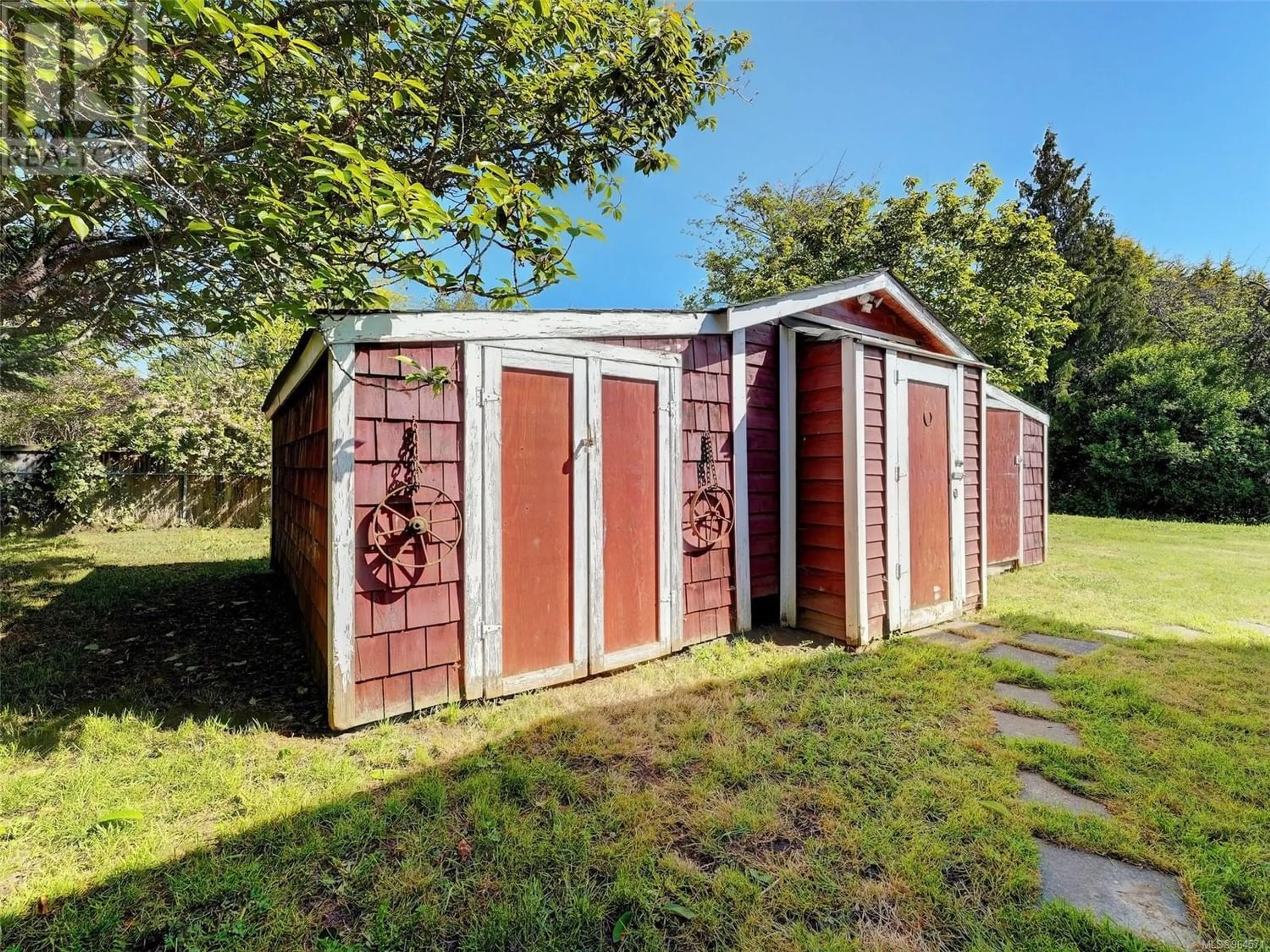 Frontside or backside of a home, the fenced backyard for 2101 Solent Rd N, Sooke British Columbia V9Z0Z1