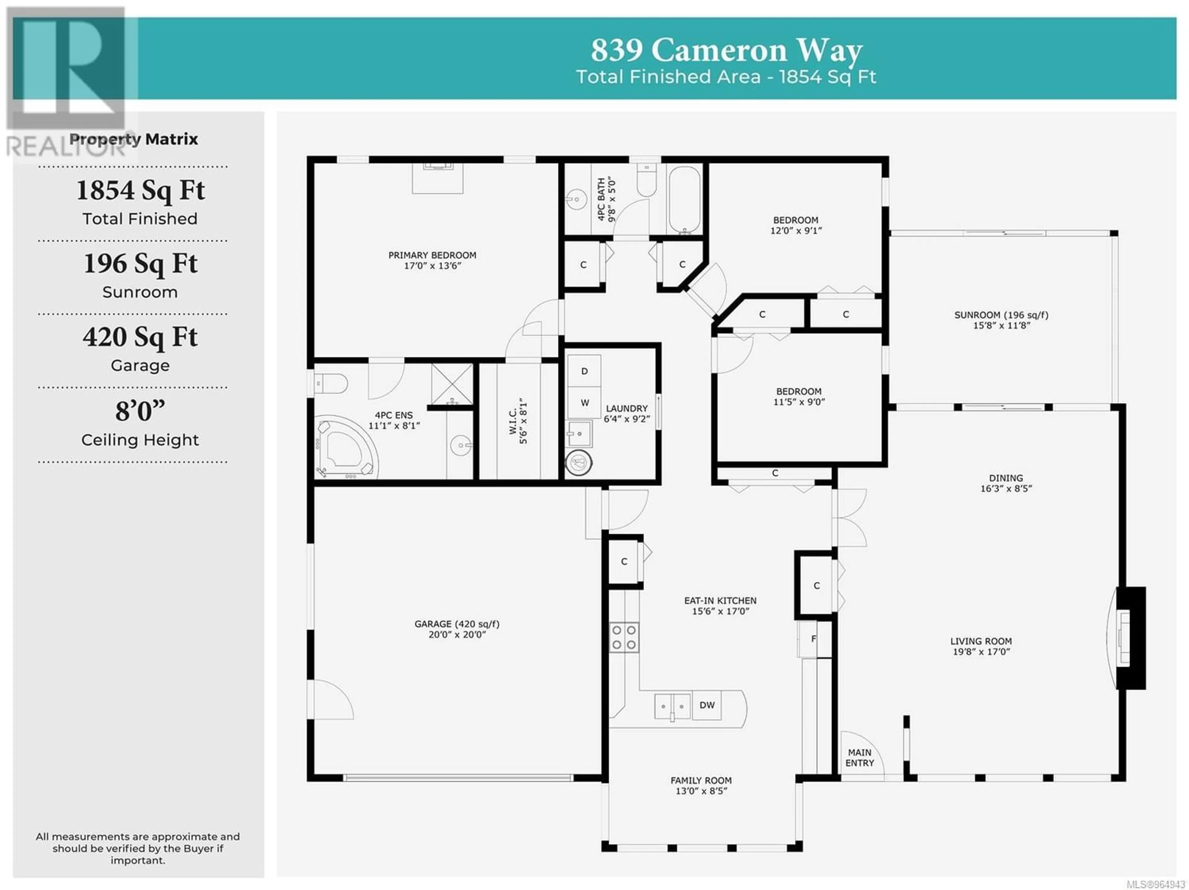 Floor plan for 839 Cameron Way, Ladysmith British Columbia V9G1N3