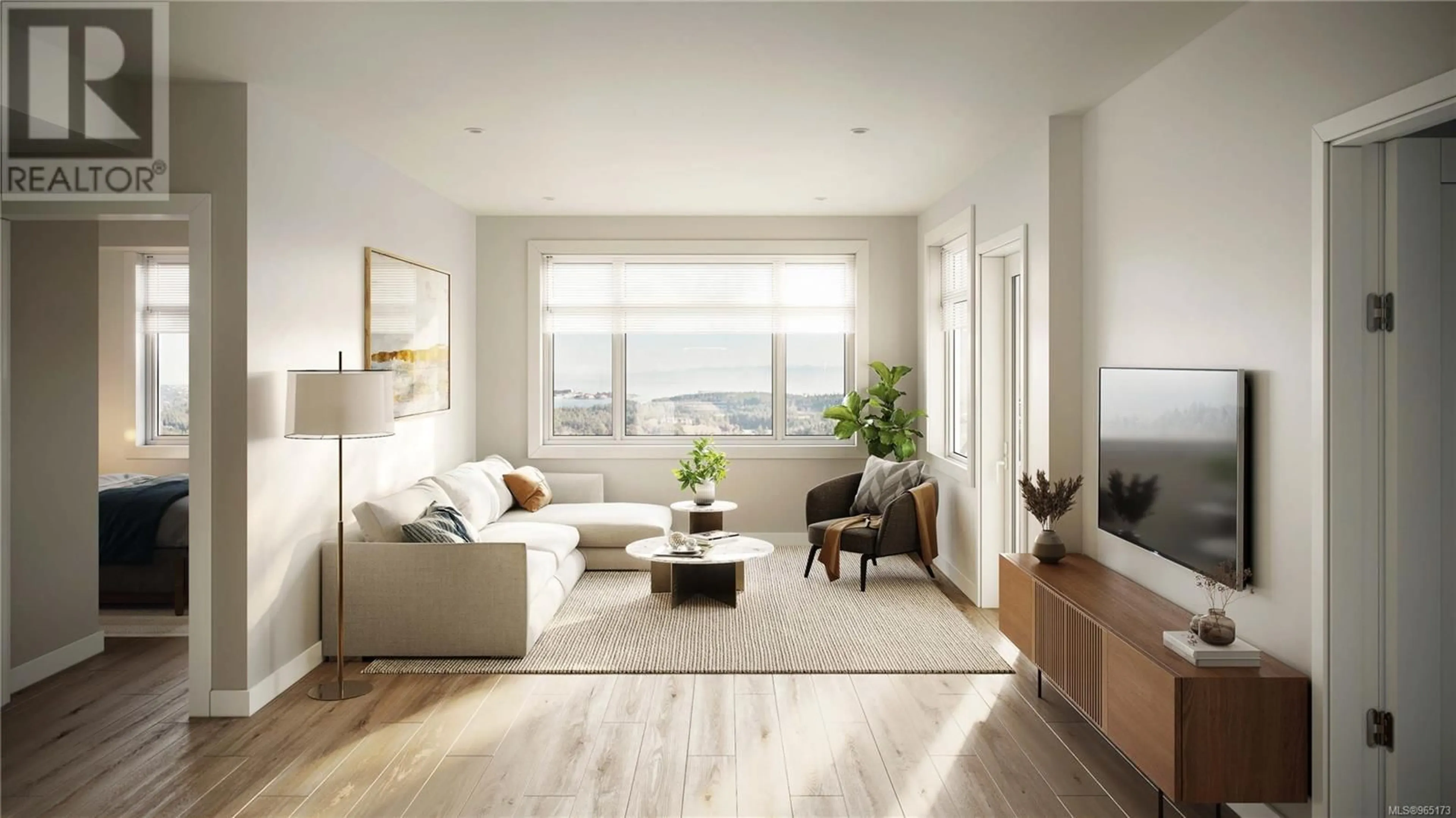 Living room with furniture, wood/laminate floor for 410 - 2000 WEST PARK LANE, View Royal British Columbia V9B3R7