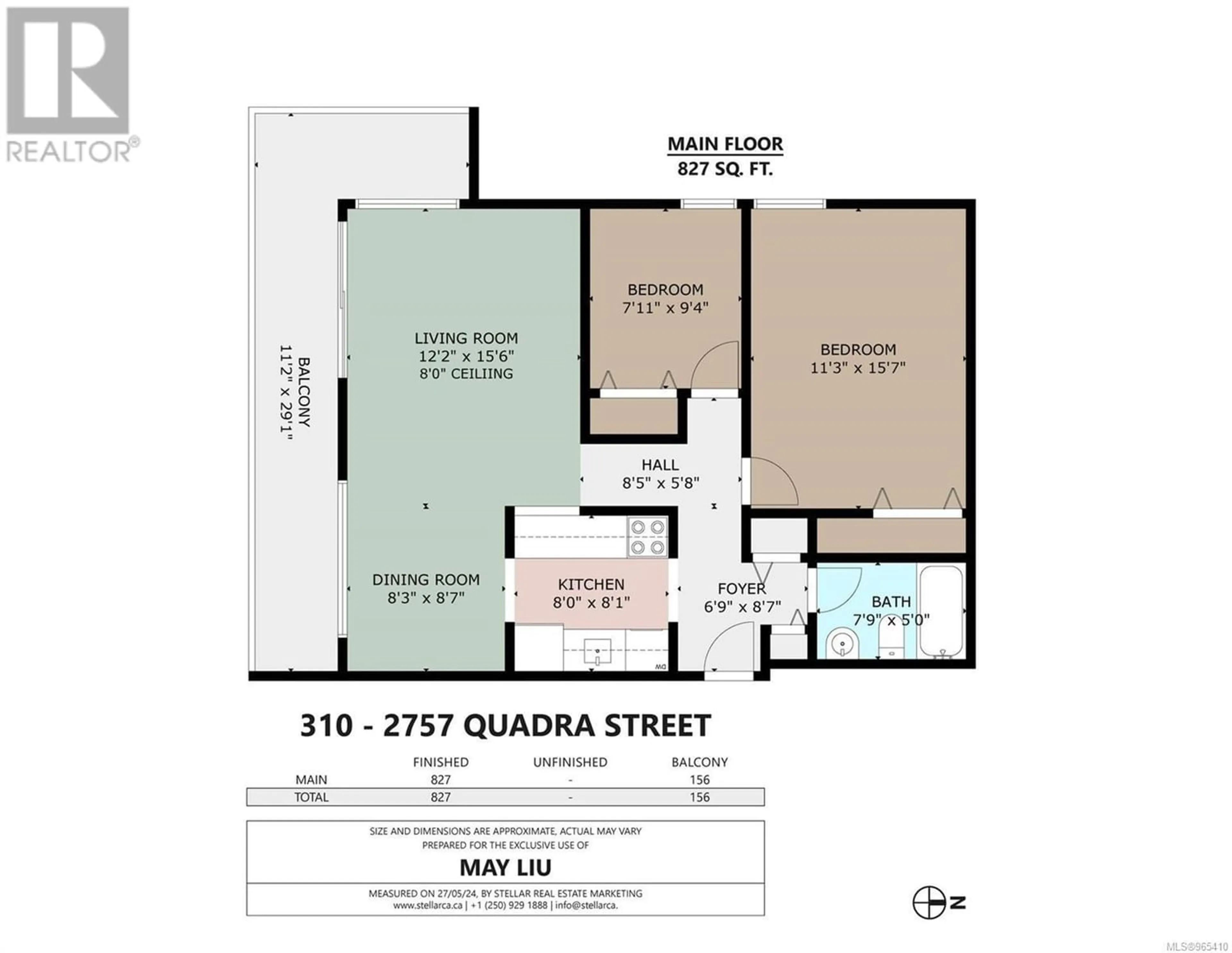 Floor plan for 310 2757 Quadra St, Victoria British Columbia V8T4E5