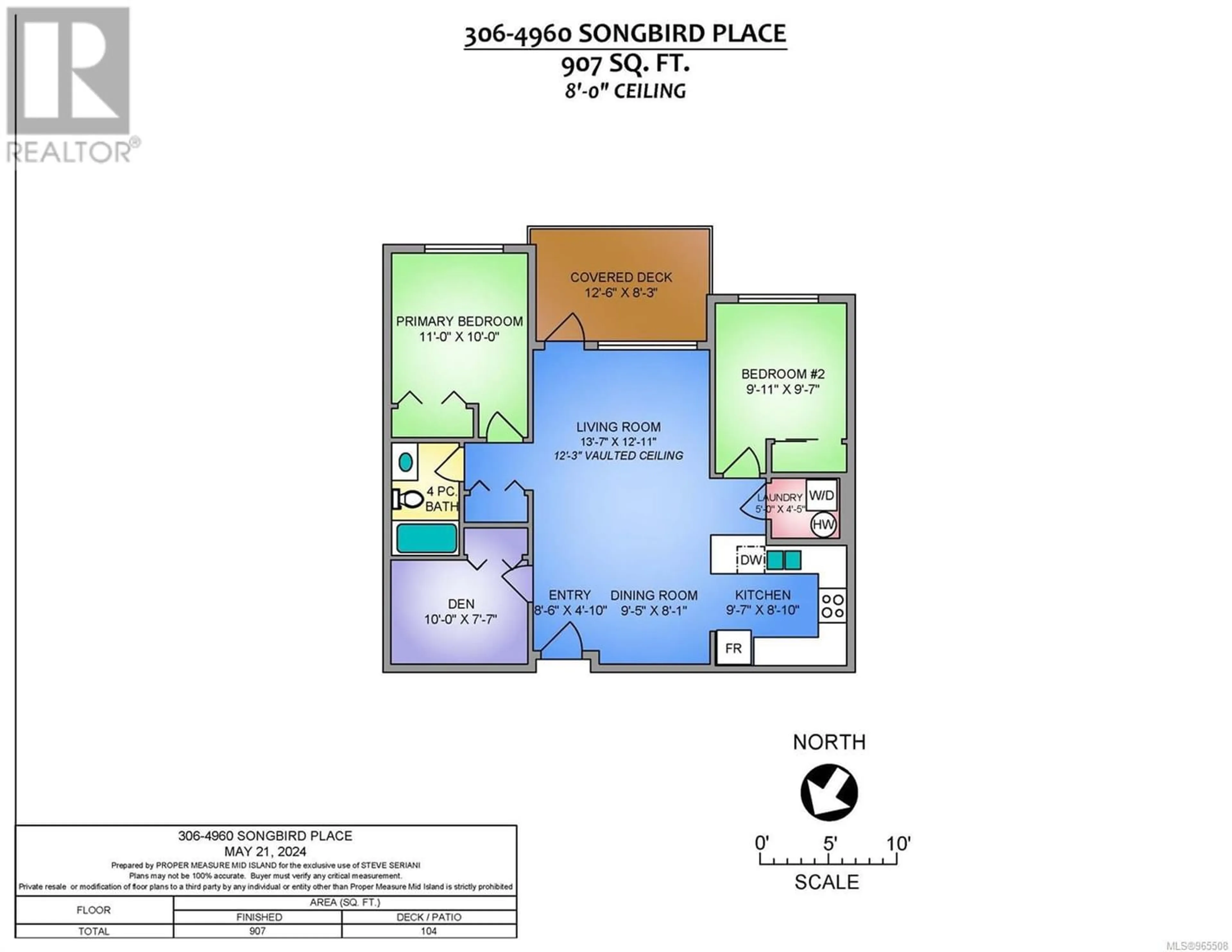 Floor plan for 306 4960 Songbird Pl, Nanaimo British Columbia V9T0H7