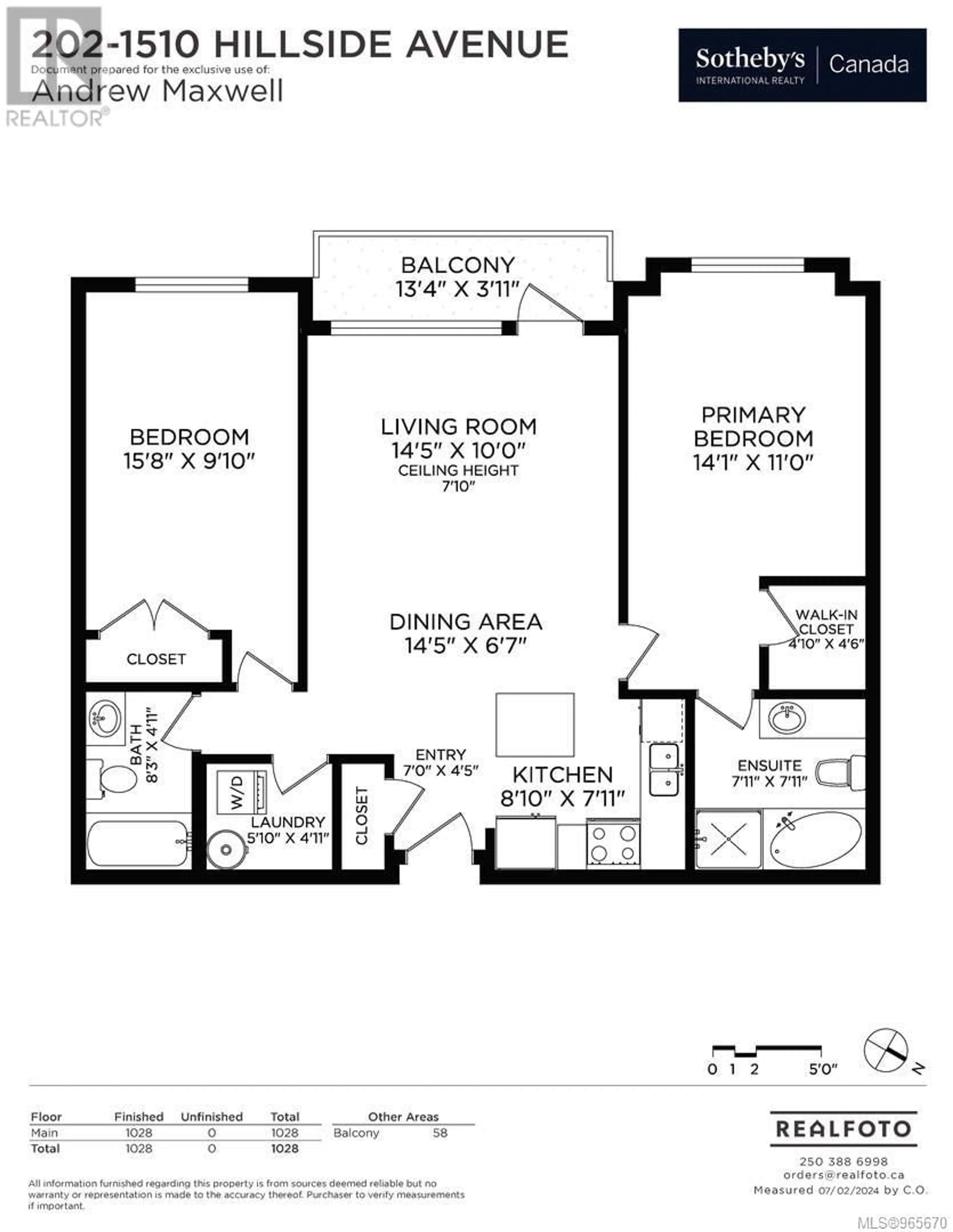 Floor plan for 202 1510 Hillside Ave, Victoria British Columbia V8T2C2