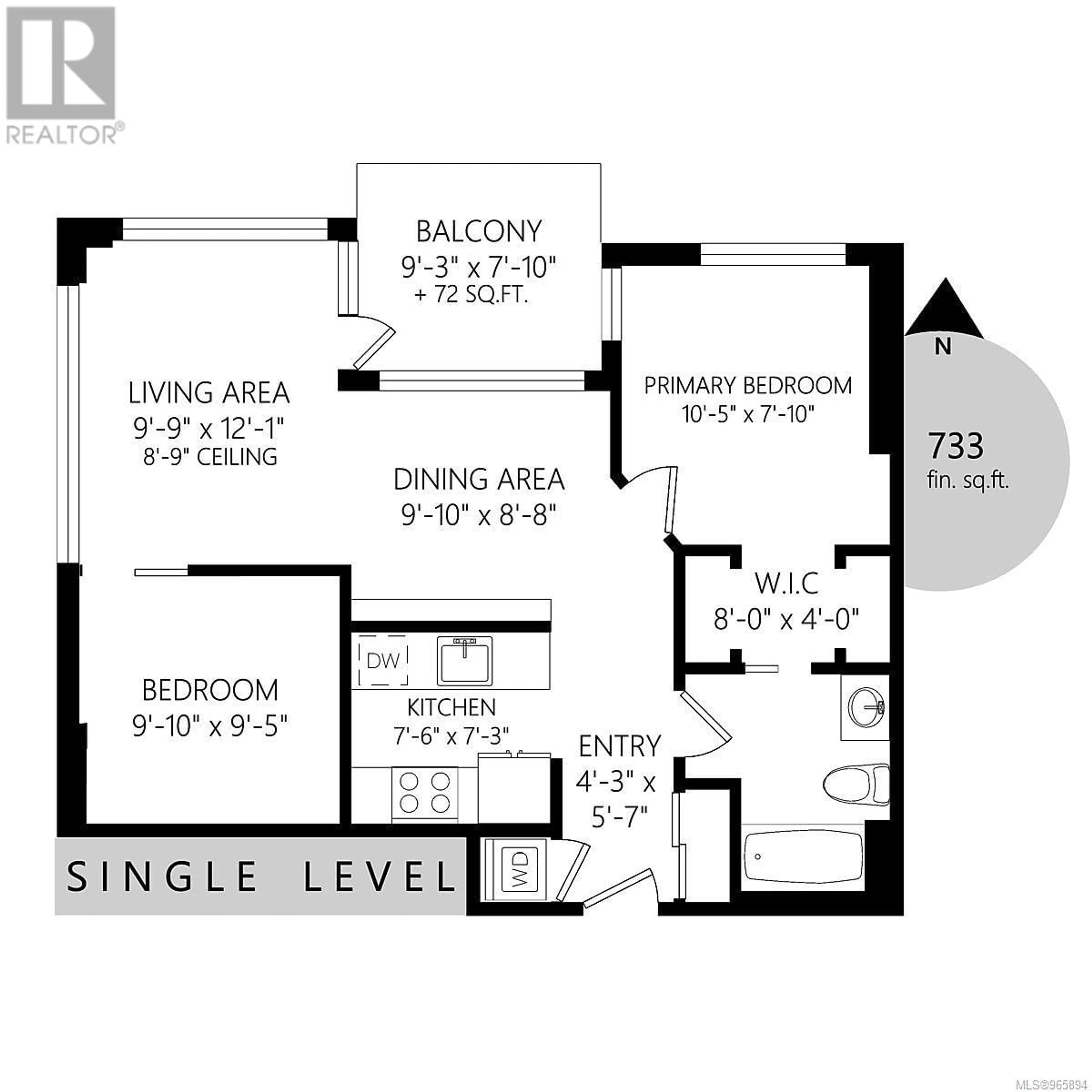 Floor plan for 902 732 Cormorant St, Victoria British Columbia V8W4A5