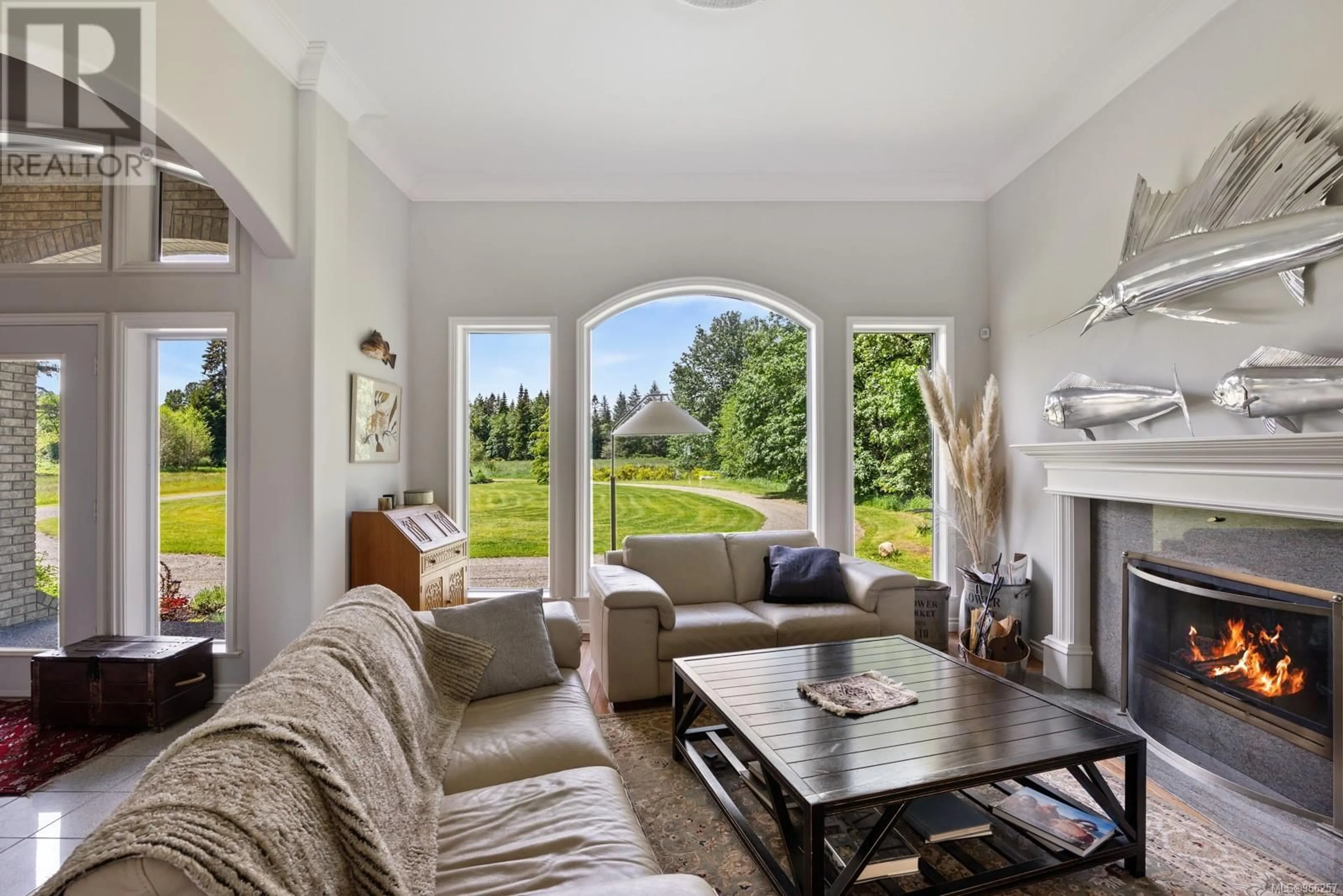 Living room, wood floors for 3942 Dove Creek Rd, Courtenay British Columbia V9J1S1