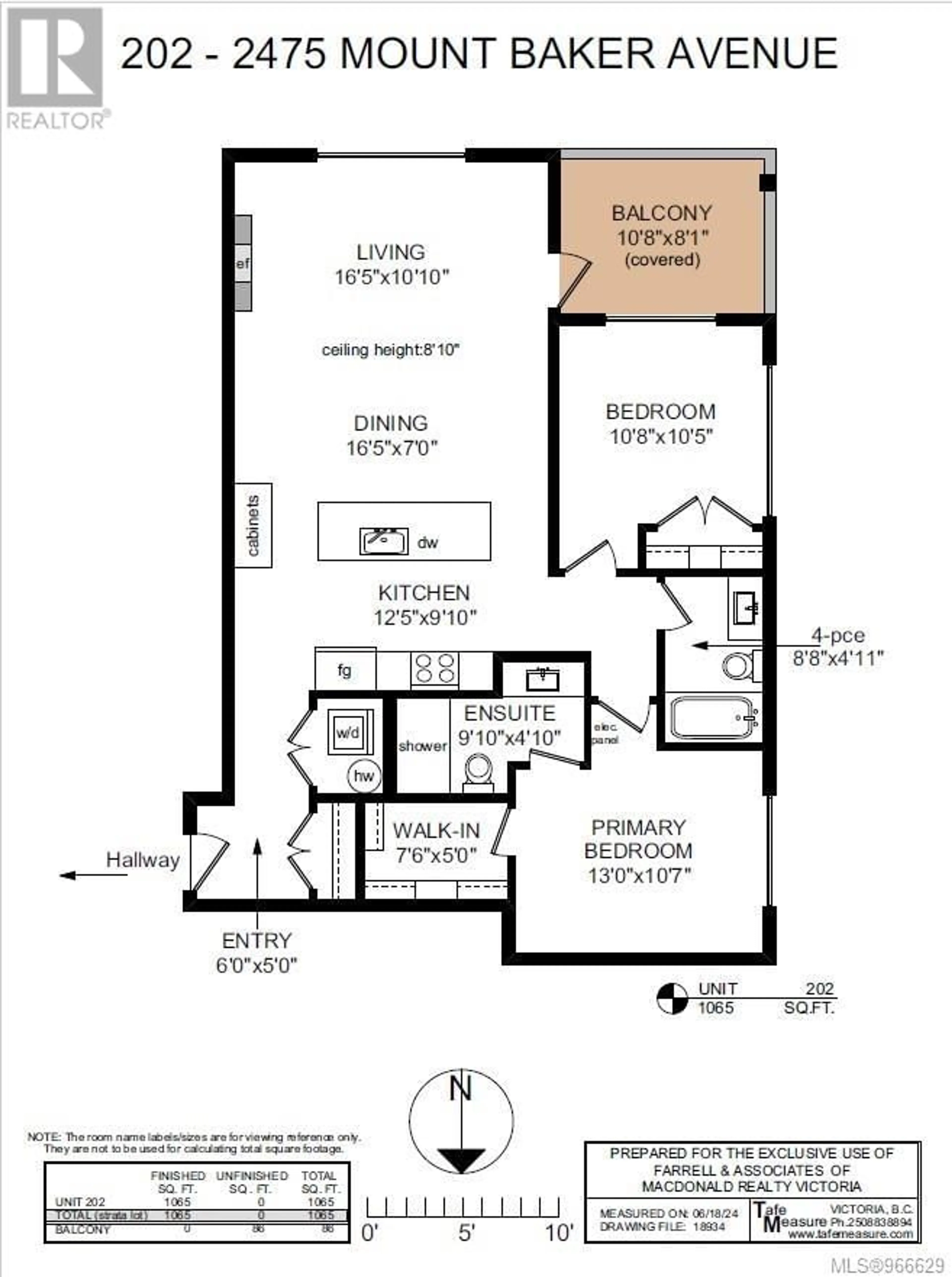 Floor plan for 202 2475 Mt. Baker Ave, Sidney British Columbia V8L2A2