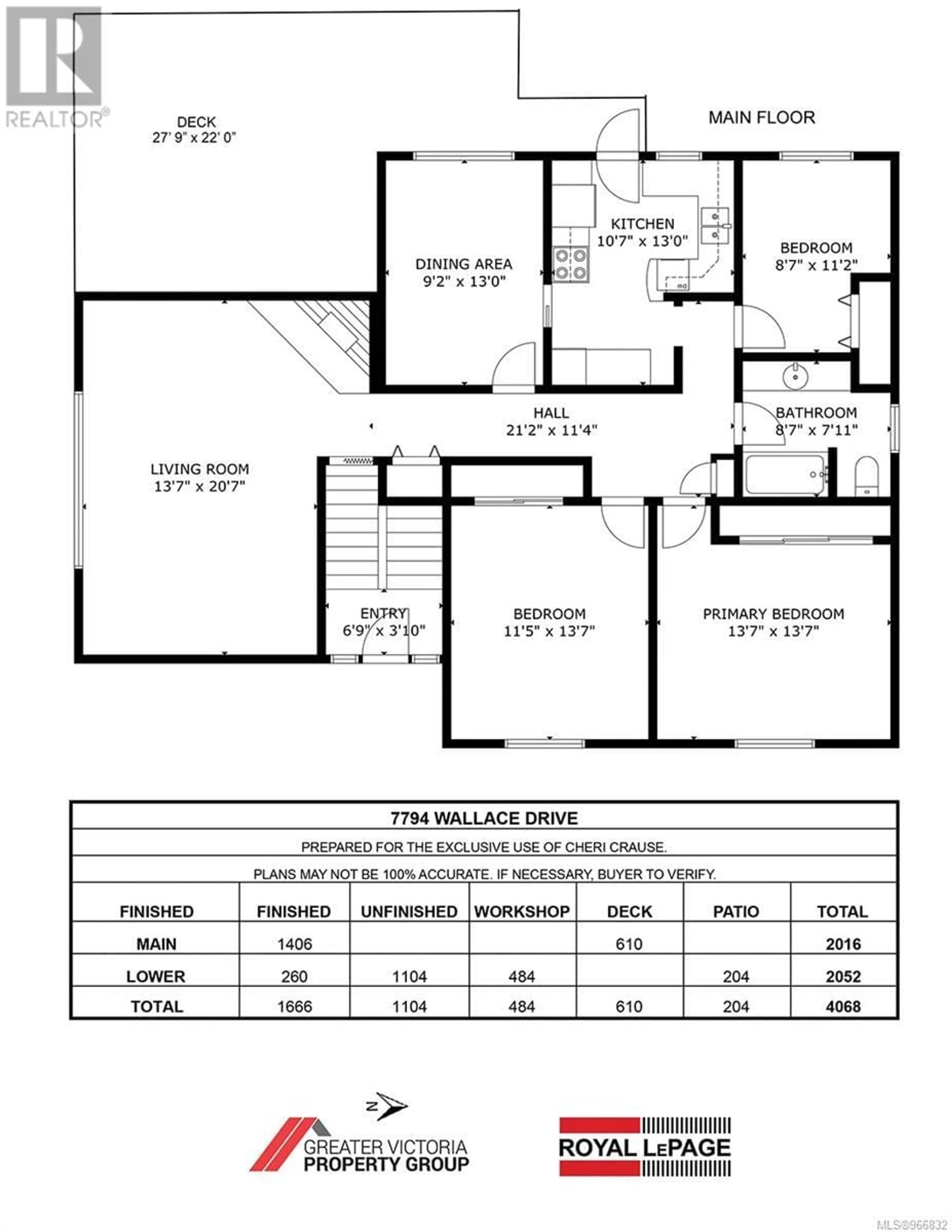 Floor plan for 7794 Wallace Dr, Central Saanich British Columbia V8M1T2