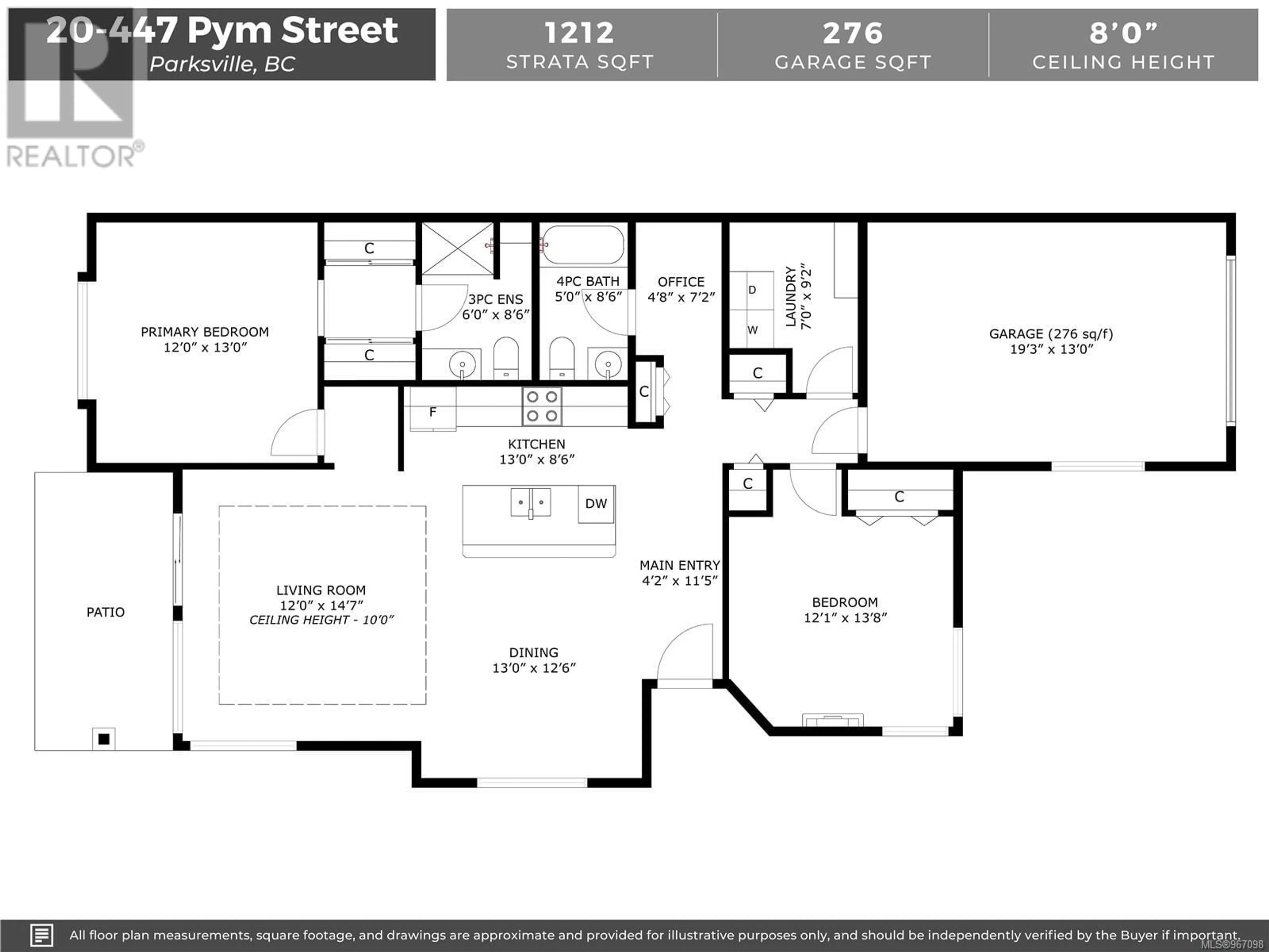 Floor plan for 20 447 Pym St N, Parksville British Columbia V9P2H9