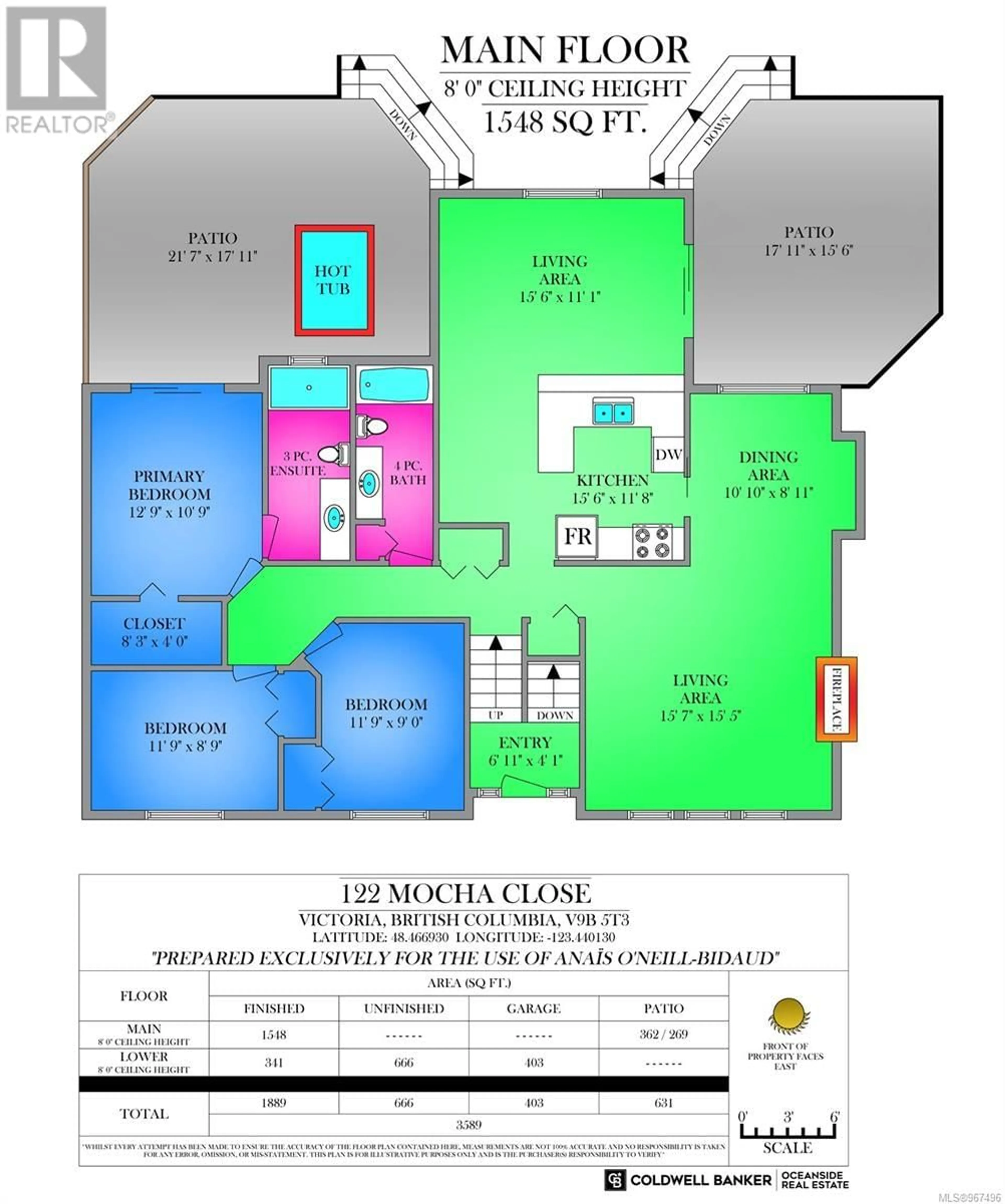 Floor plan for 122 Mocha Close, Langford British Columbia V9B5T3