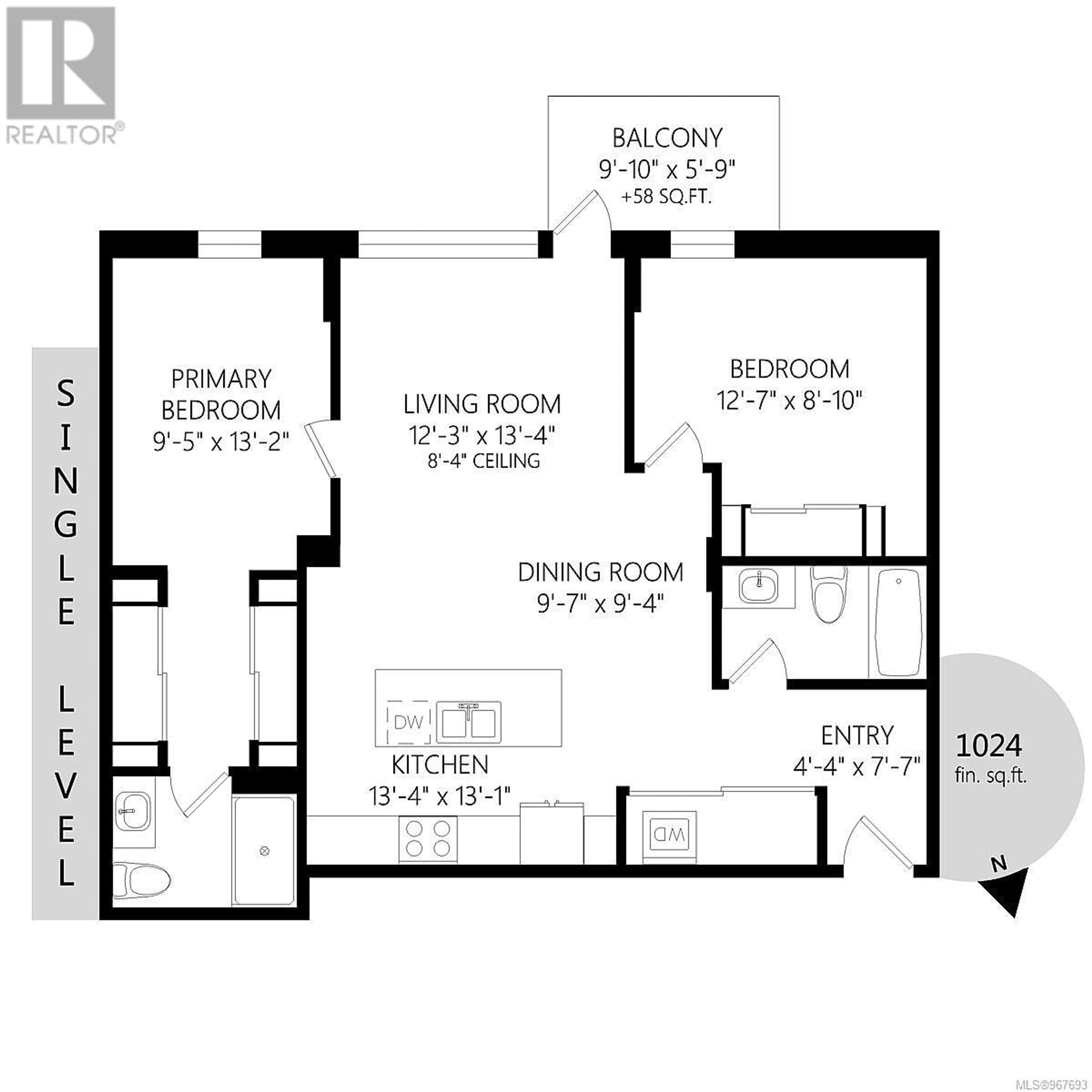 Floor plan for 301 989 Johnson St, Victoria British Columbia V8V3N7