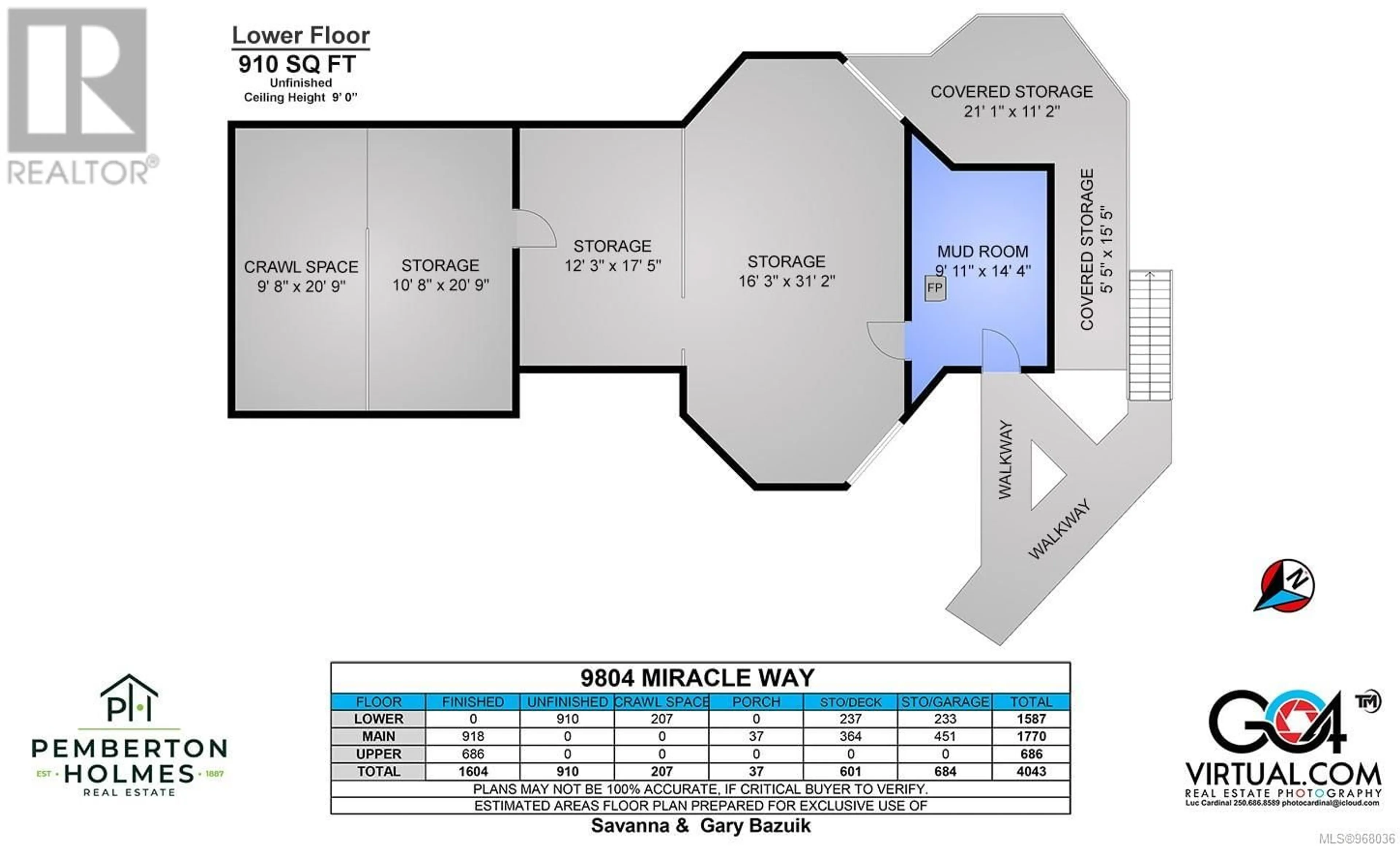 Floor plan for 9804 Miracle Way, Youbou British Columbia V0R3E1