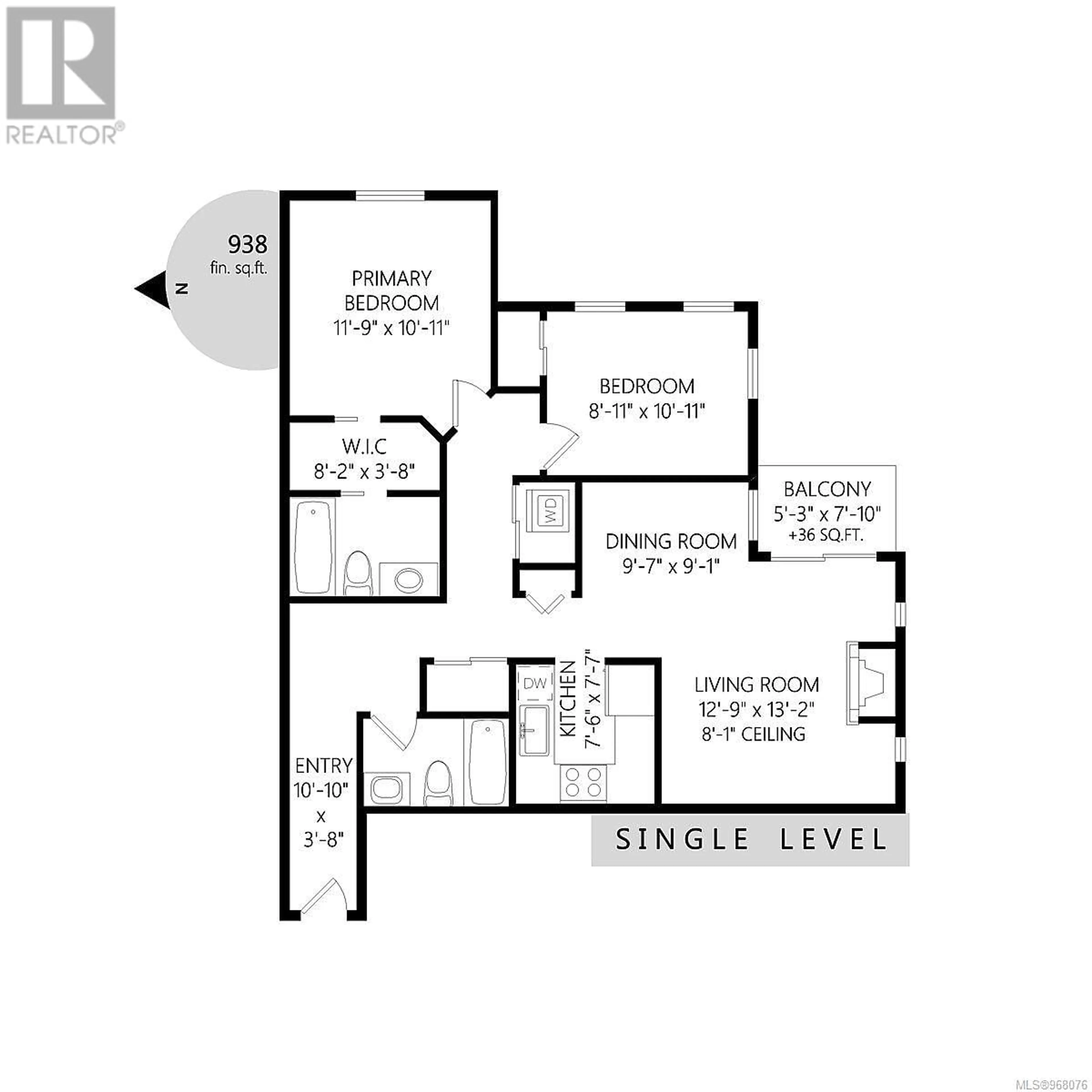 Floor plan for 212 689 Bay St, Victoria British Columbia V8T5H9